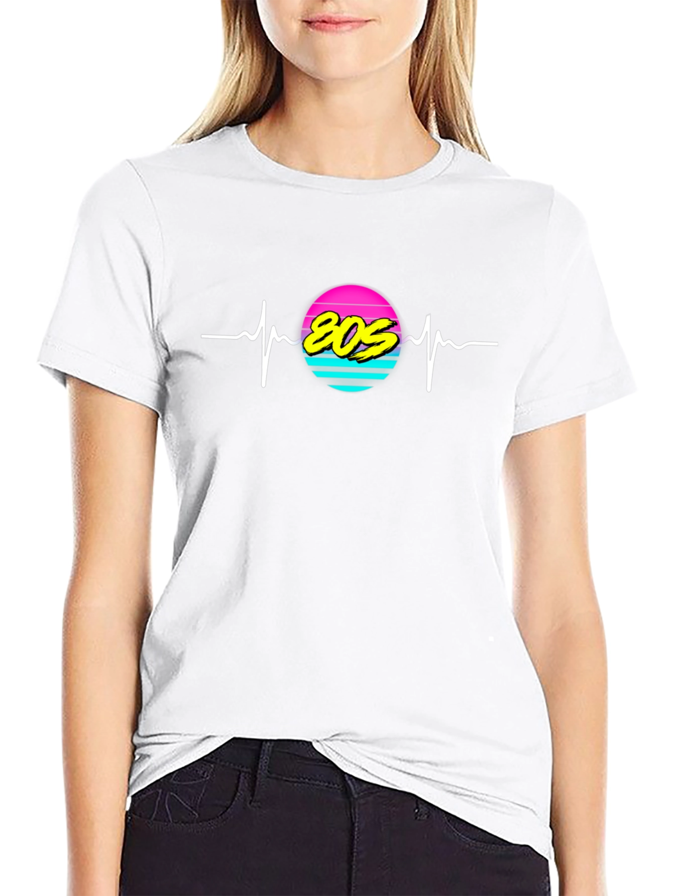 Retro 80s Heartbeat T-Shirt - Classic Throwback Style