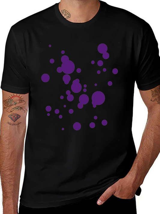 Black T-Shirt with Purple Splatter Design