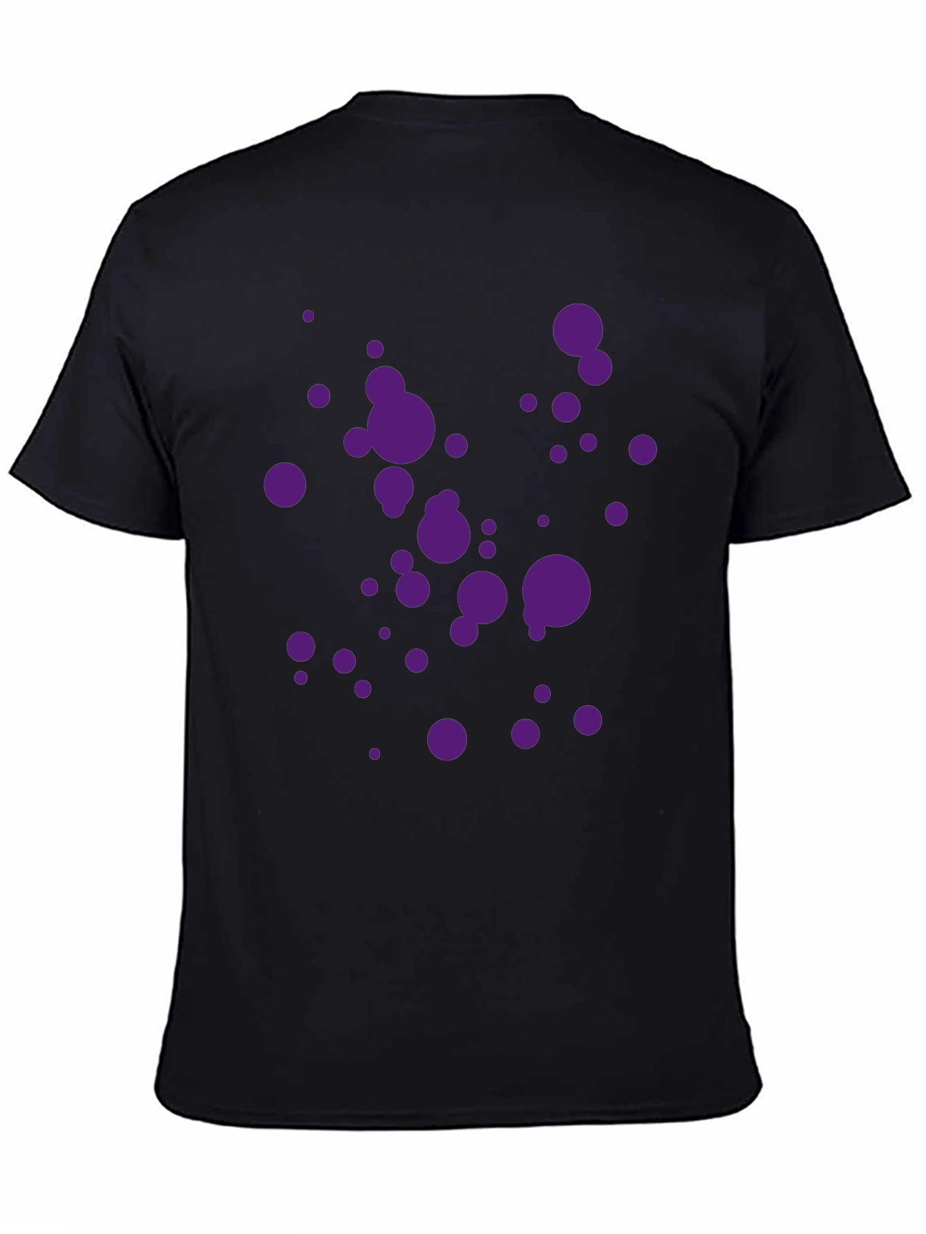 Black T-Shirt with Purple Splatter Design