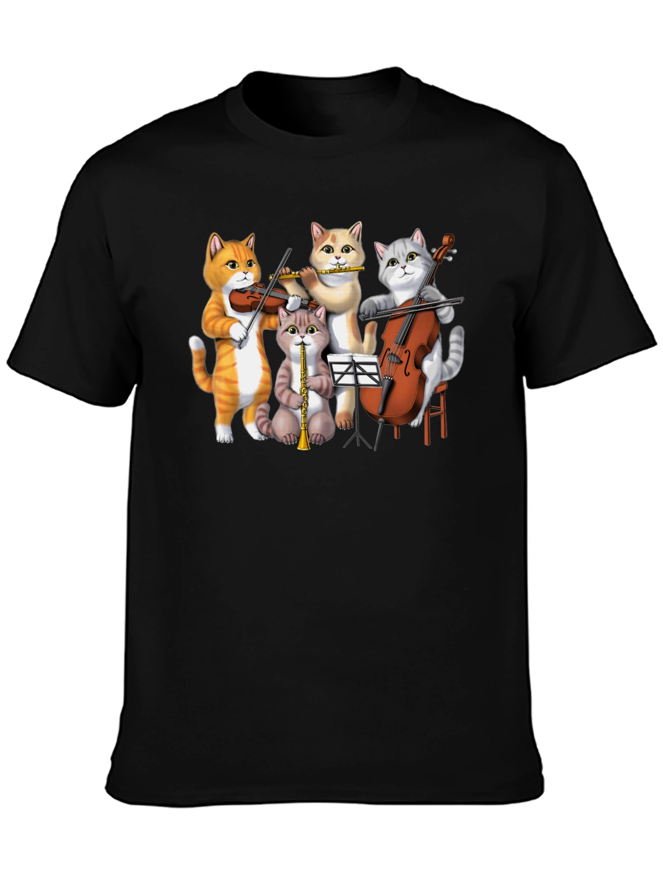 Cat Orchestra T-Shirt: Musical Felines Tee