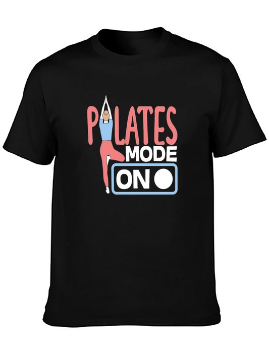 Pilates Mode On Black T-Shirt