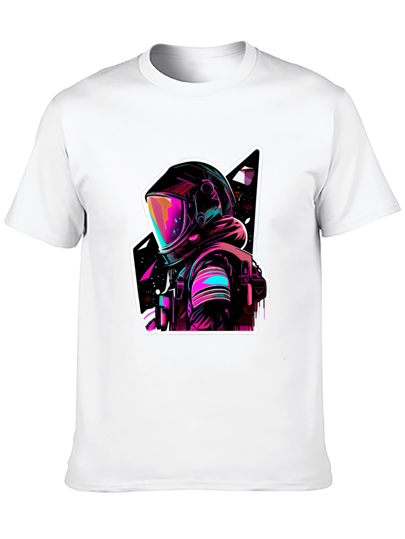 Neon Astronaut Graphic Black T-Shirt