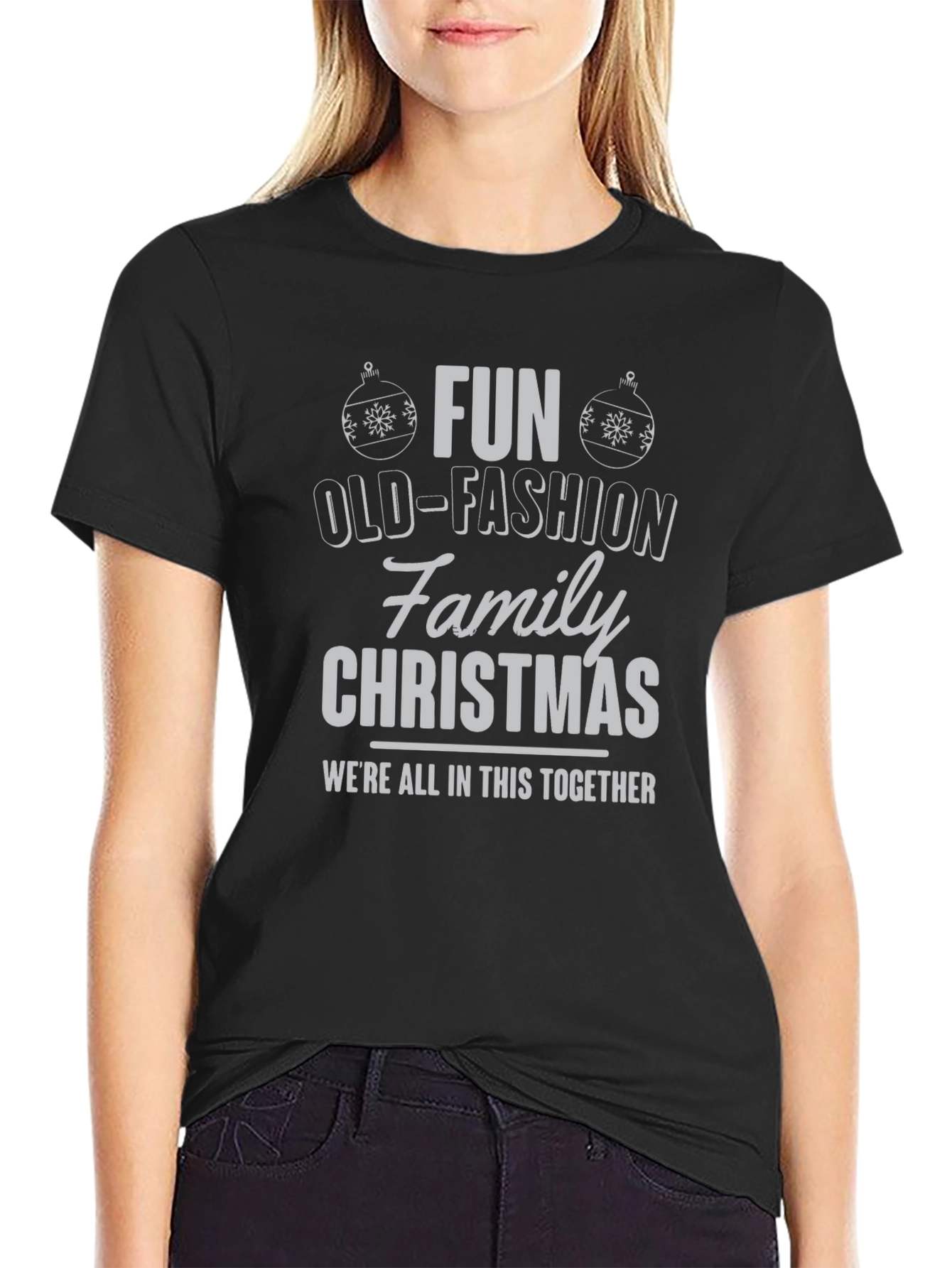 Fun Old-Fashioned Family Christmas Tee