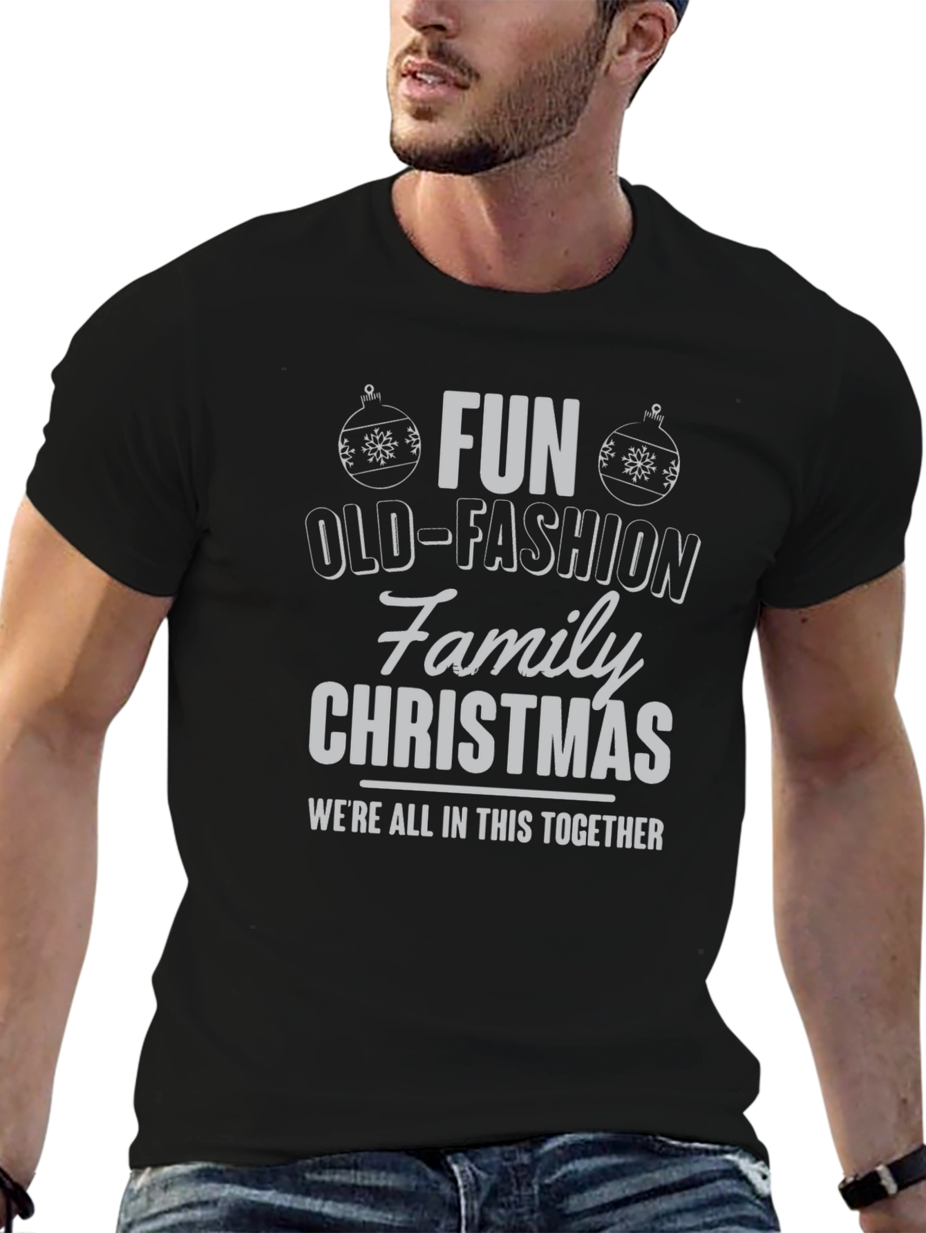 Fun Old-Fashioned Family Christmas Tee