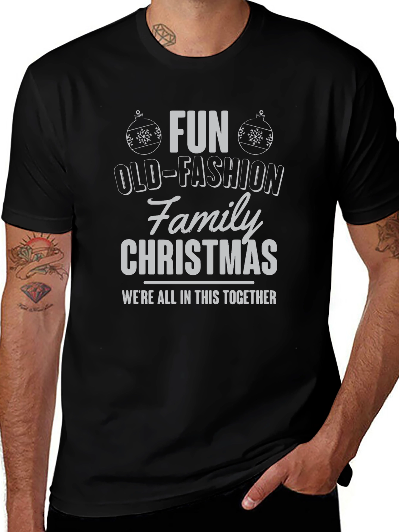 Fun Old-Fashioned Family Christmas Tee