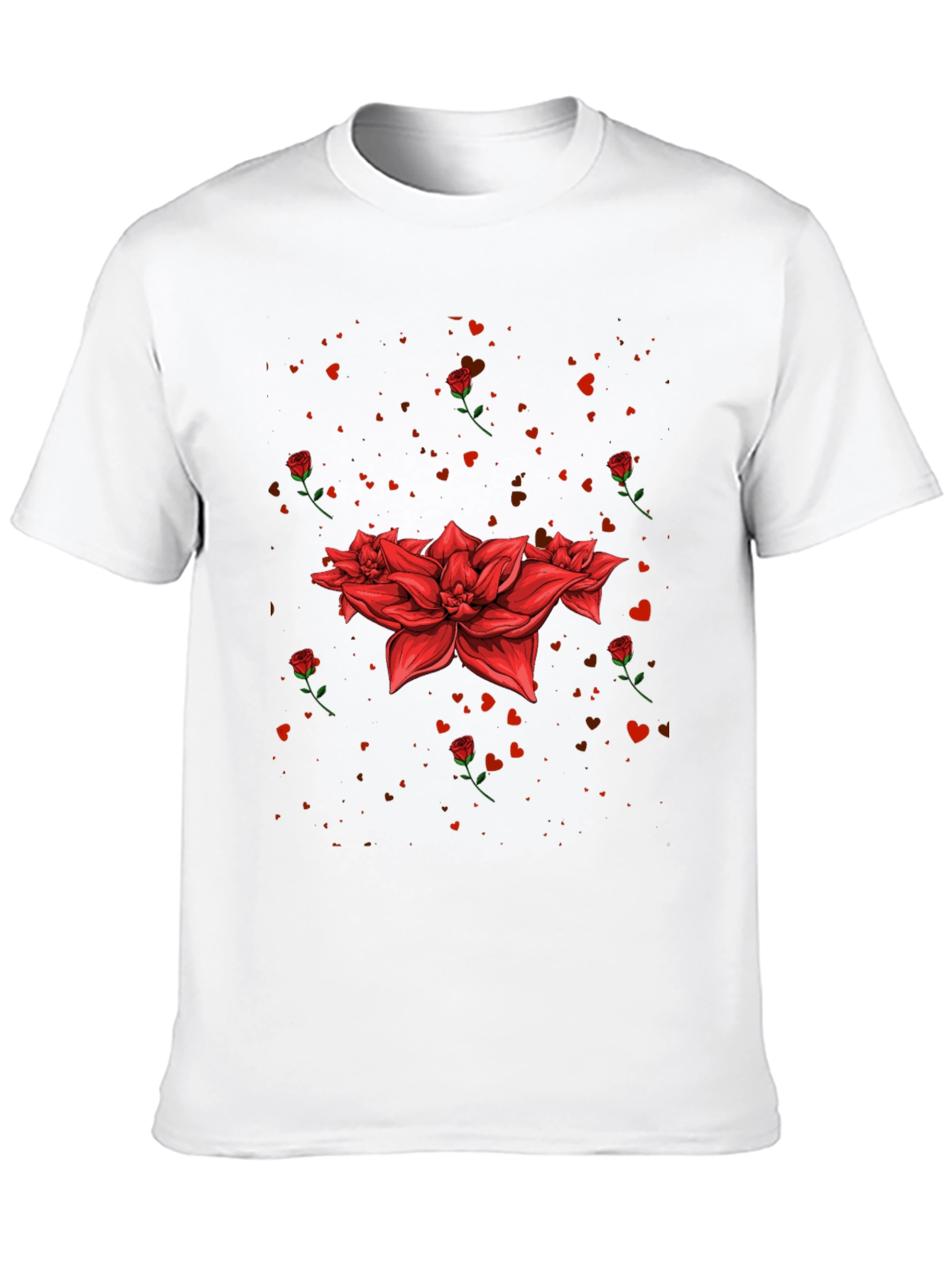 Floral Heart Valentines Day Graphic T-Shirt