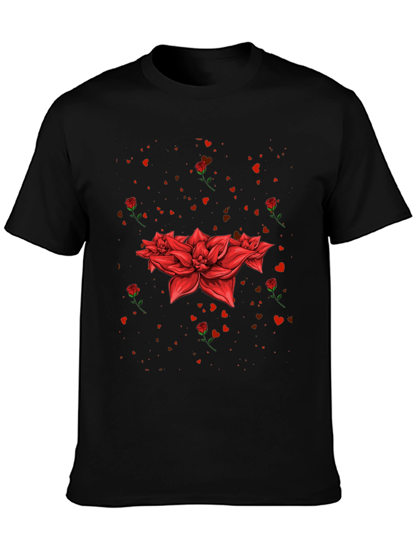 Floral Heart Valentines Day Graphic T-Shirt