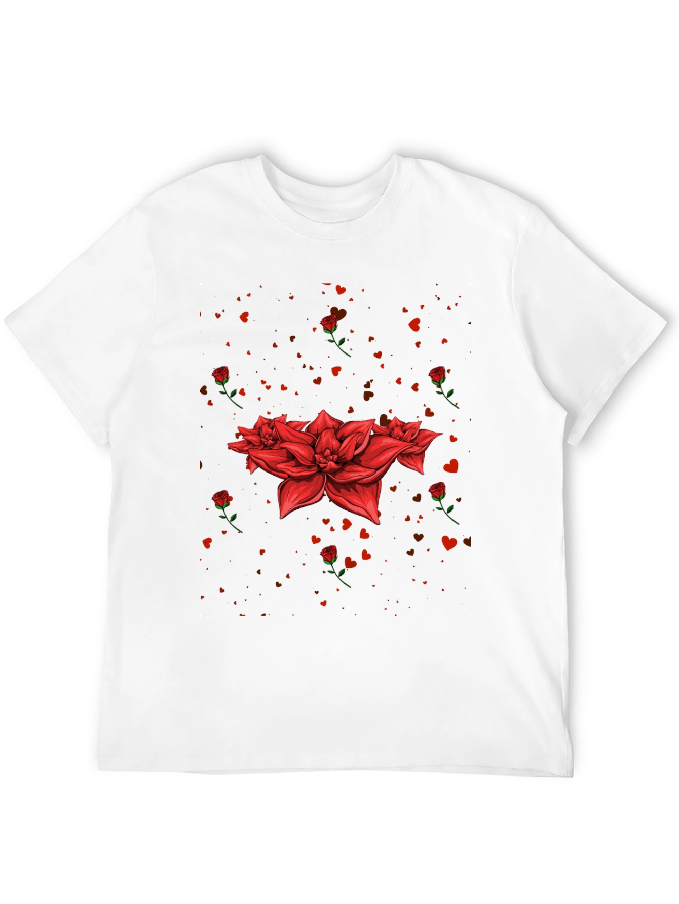 Floral Heart Valentines Day Graphic T-Shirt