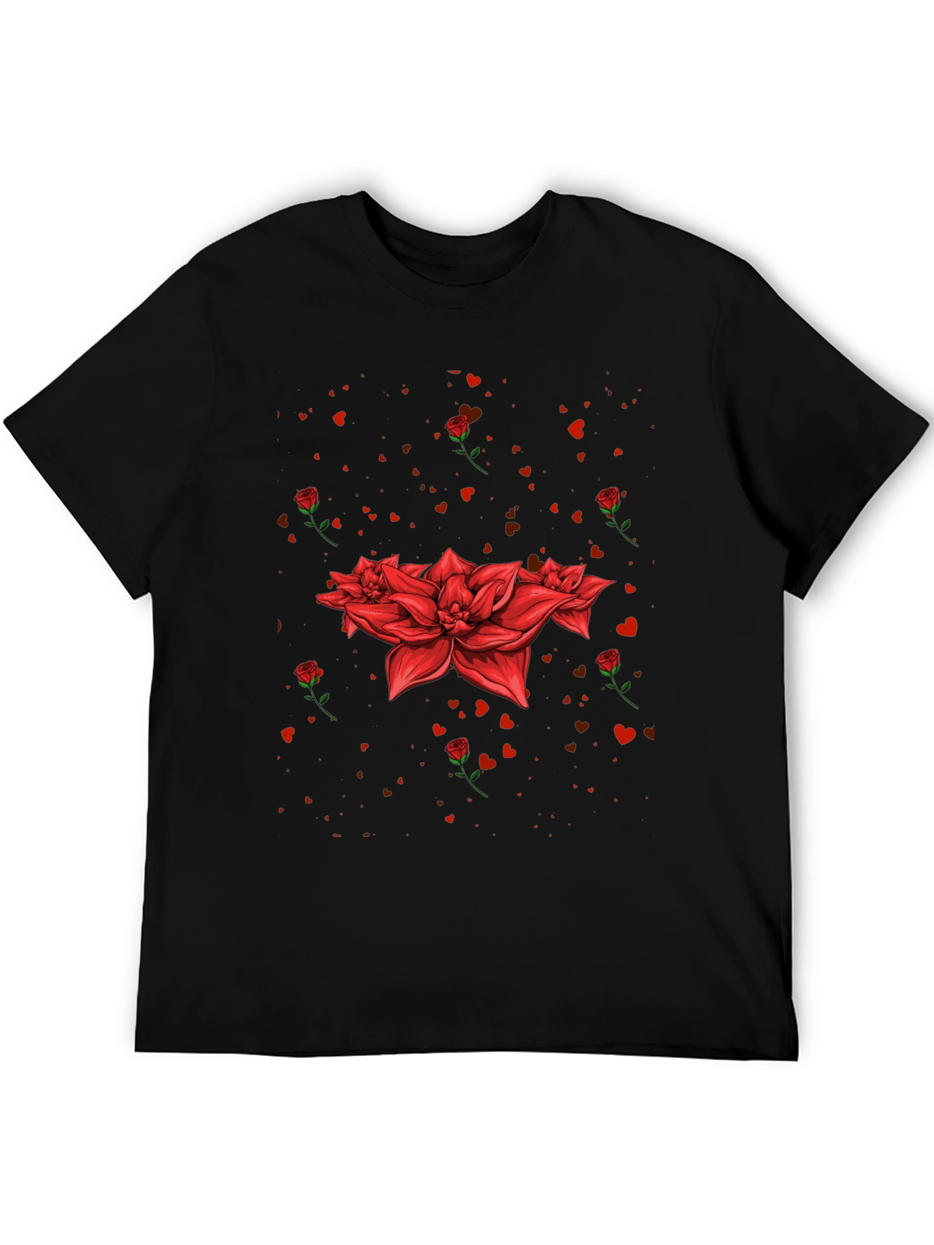 Floral Heart Valentines Day Graphic T-Shirt