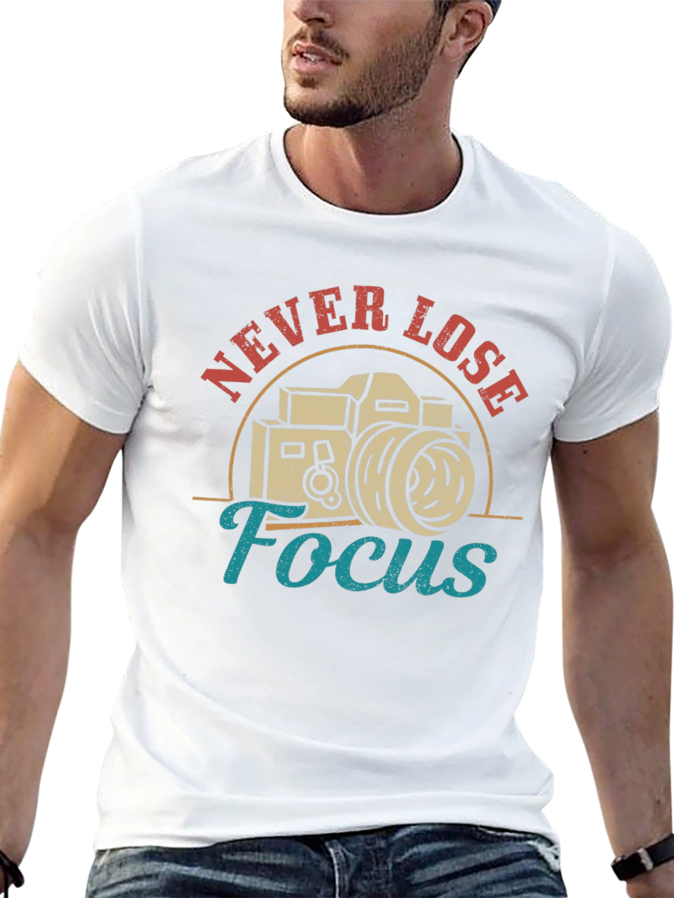Never Lose Focus Camera Graphic T-Shirt