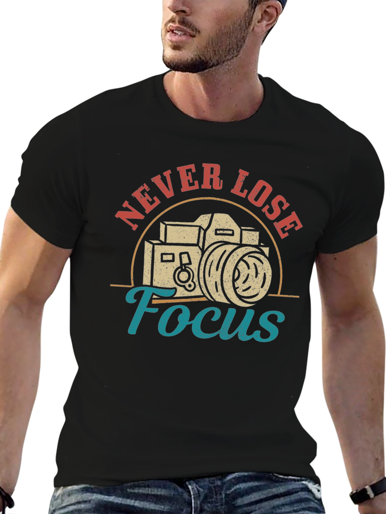 Never Lose Focus Camera Graphic T-Shirt