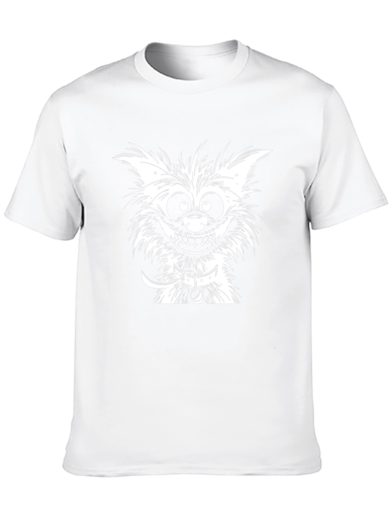 Cartoon Cat Graphic Tee - Black Cotton T-Shirt