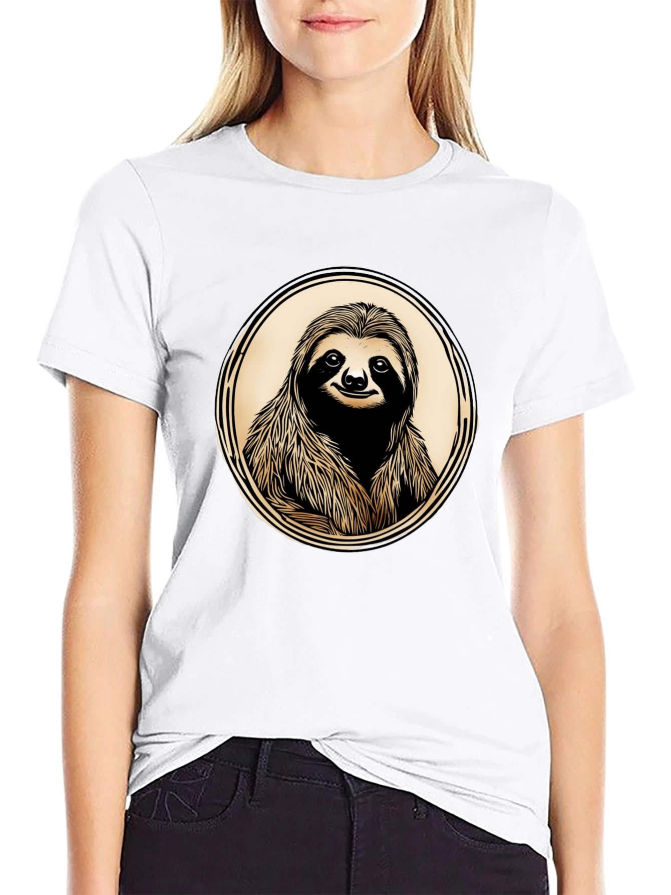 Sloth Graphic Print Tee