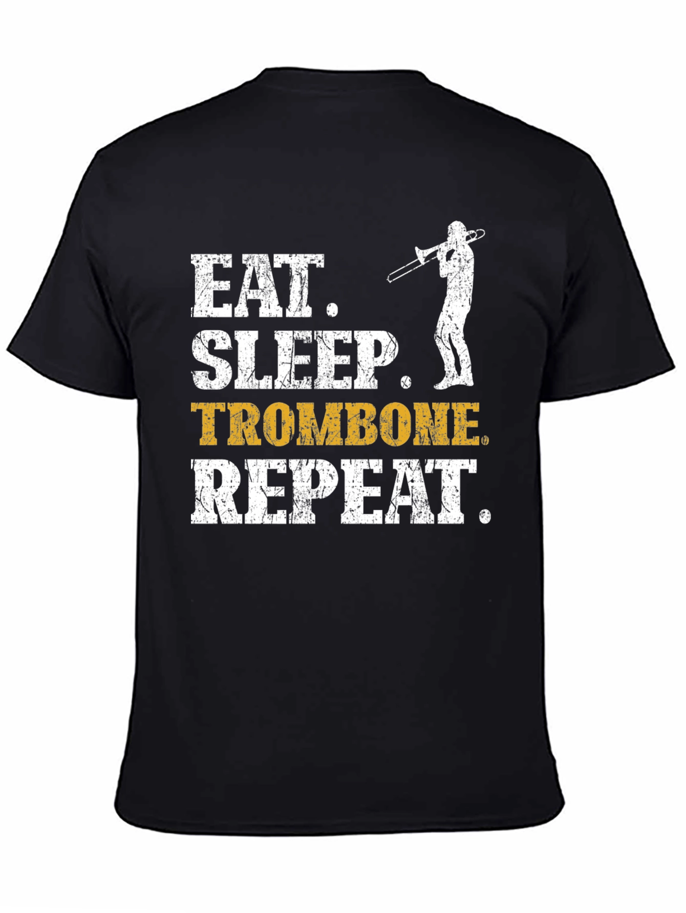 Eat Sleep Trombone Repeat Black T-Shirt