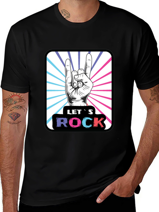 Lets Rock Hand Gesture Graphic Tee