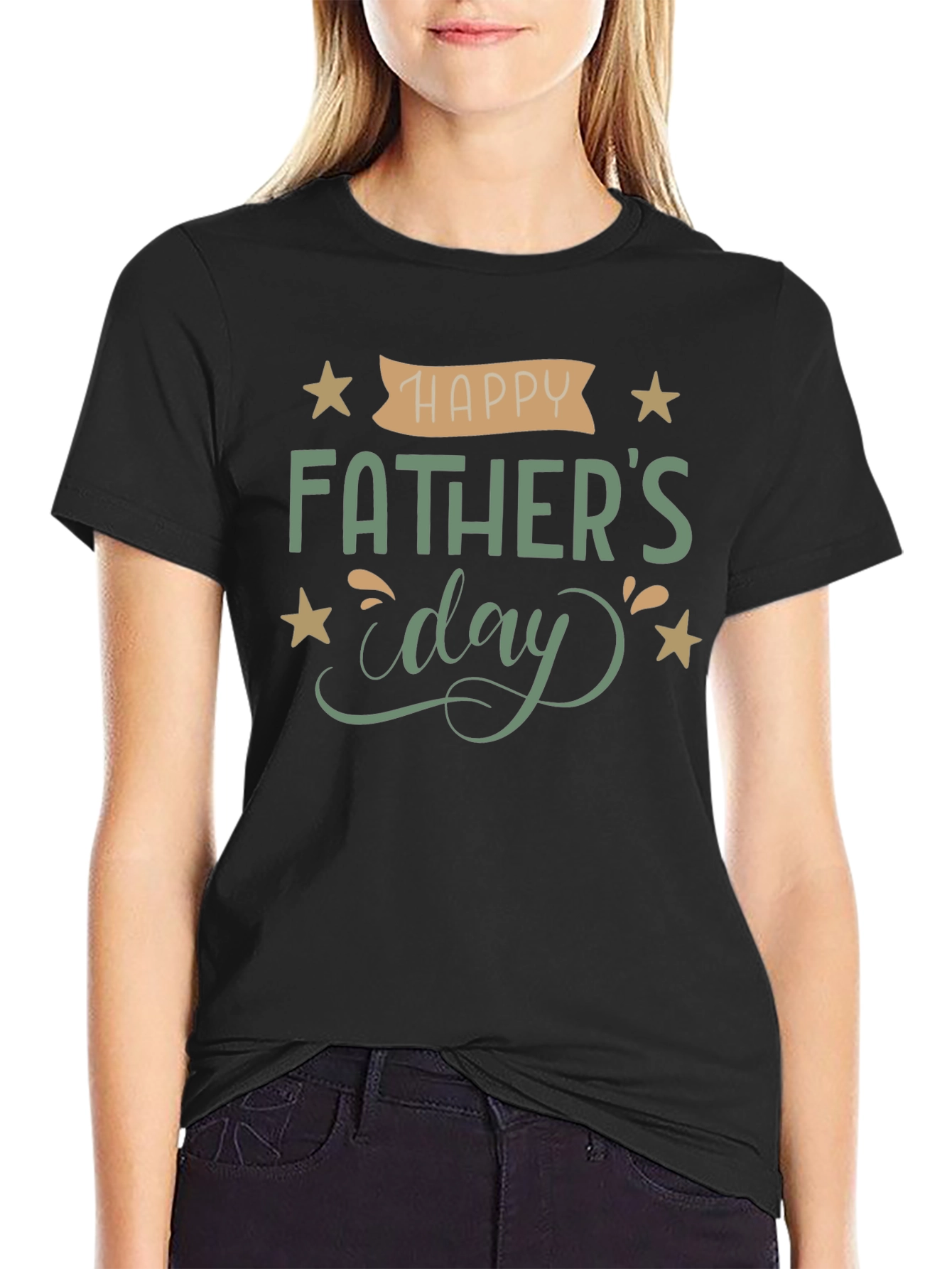 Happy Fathers Day Black T-Shirt