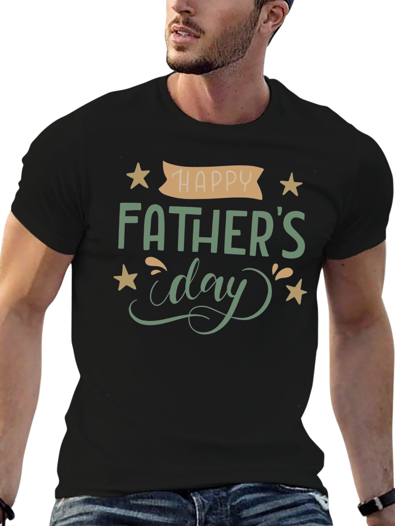 Happy Fathers Day Black T-Shirt
