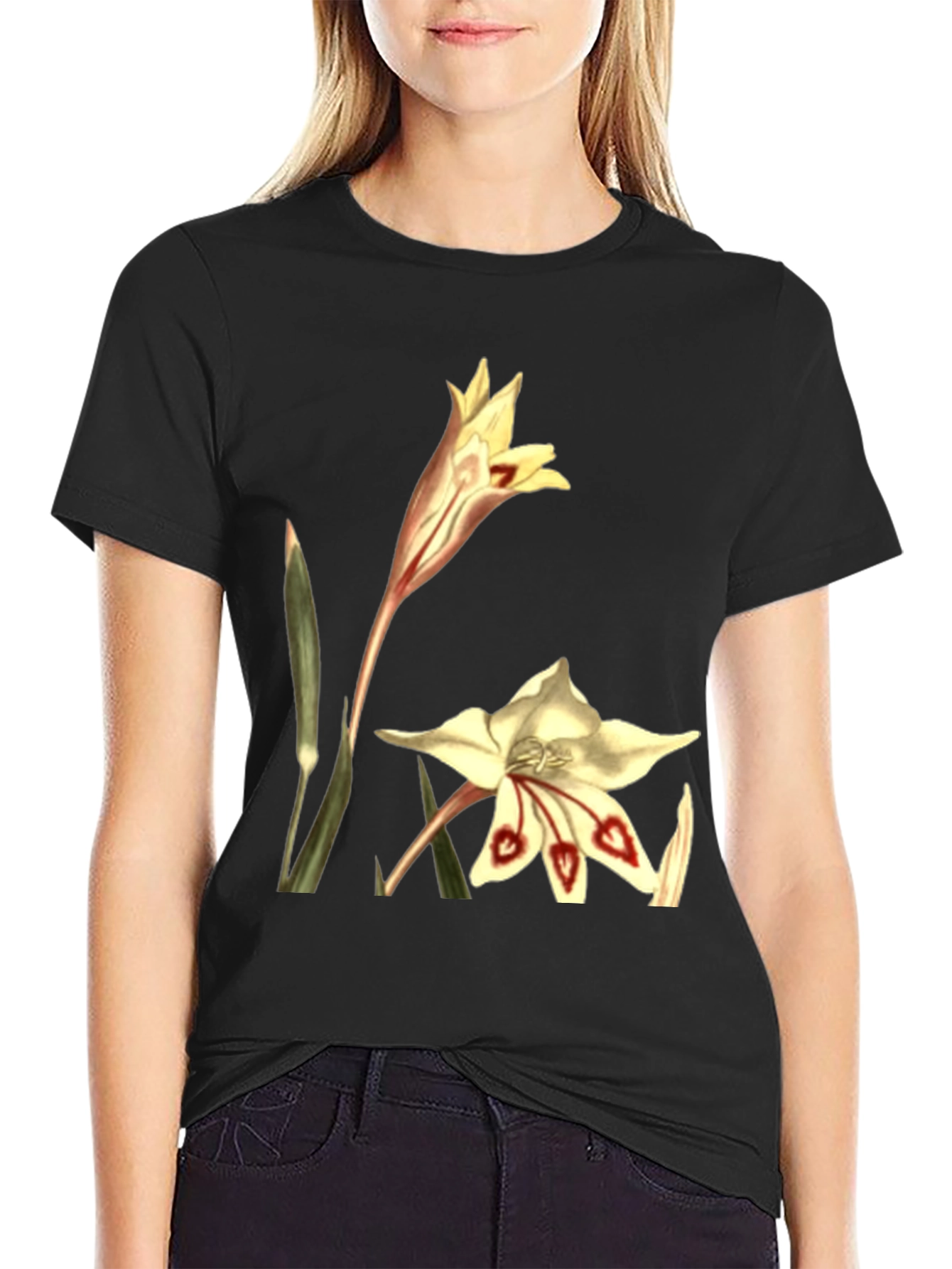 Floral Print T-Shirt - Unique Botanical Design