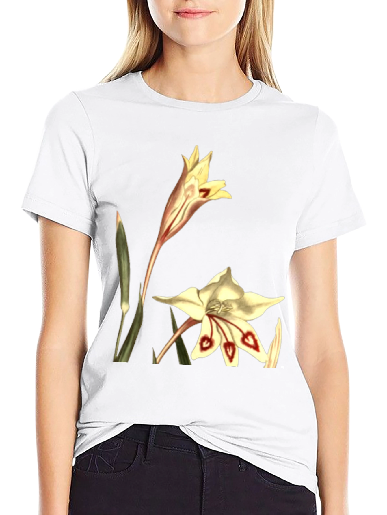 Floral Print T-Shirt - Unique Botanical Design