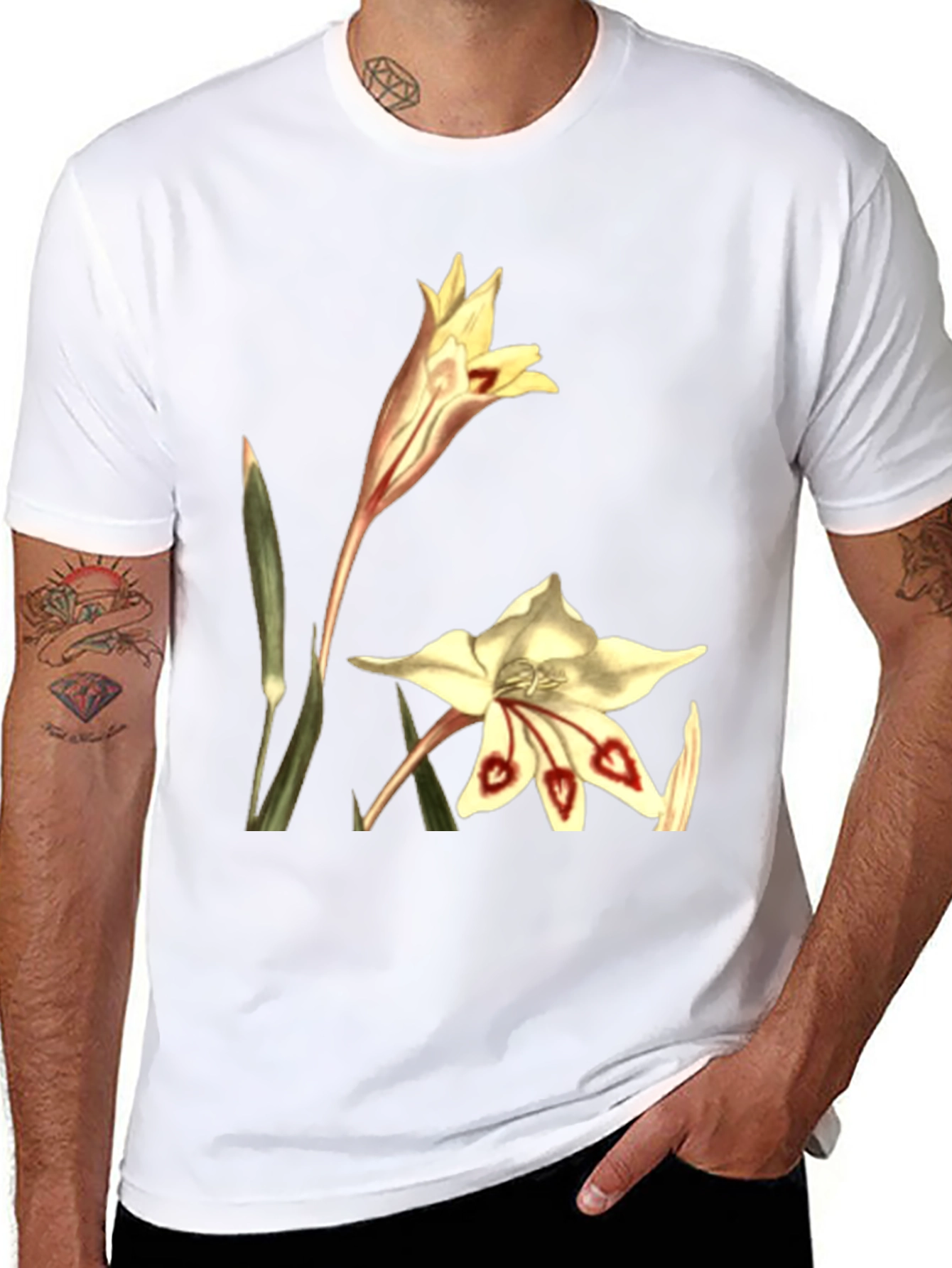 Floral Print T-Shirt - Unique Botanical Design