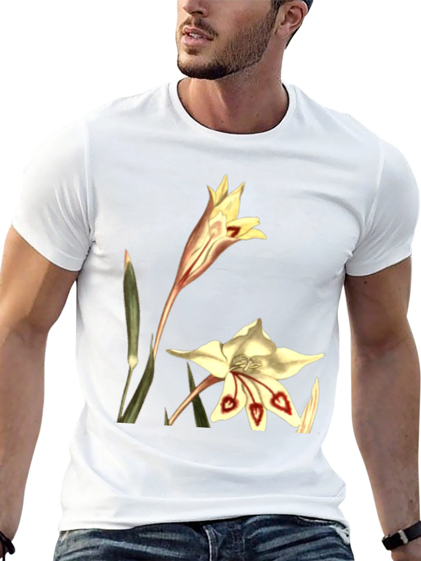 Floral Print T-Shirt - Unique Botanical Design