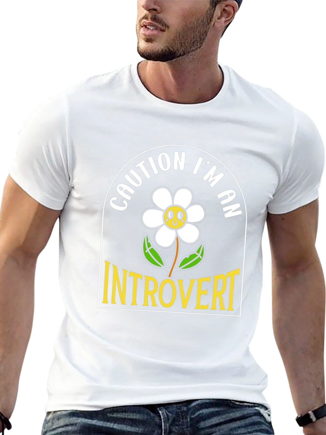 Caution Introvert Graphic Tee - Black Unisex T-Shirt