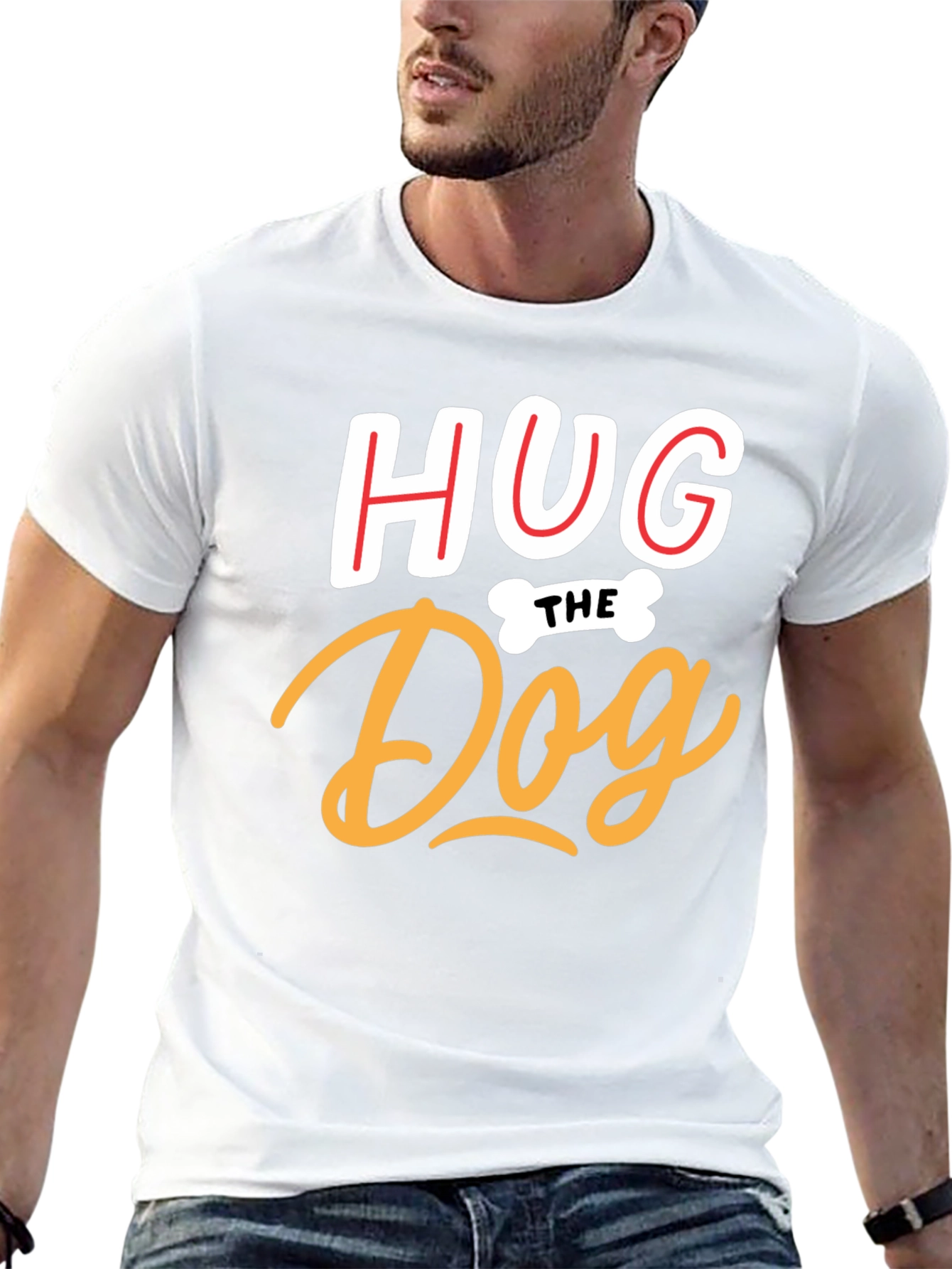 Hug The Dog Graphic T-Shirt
