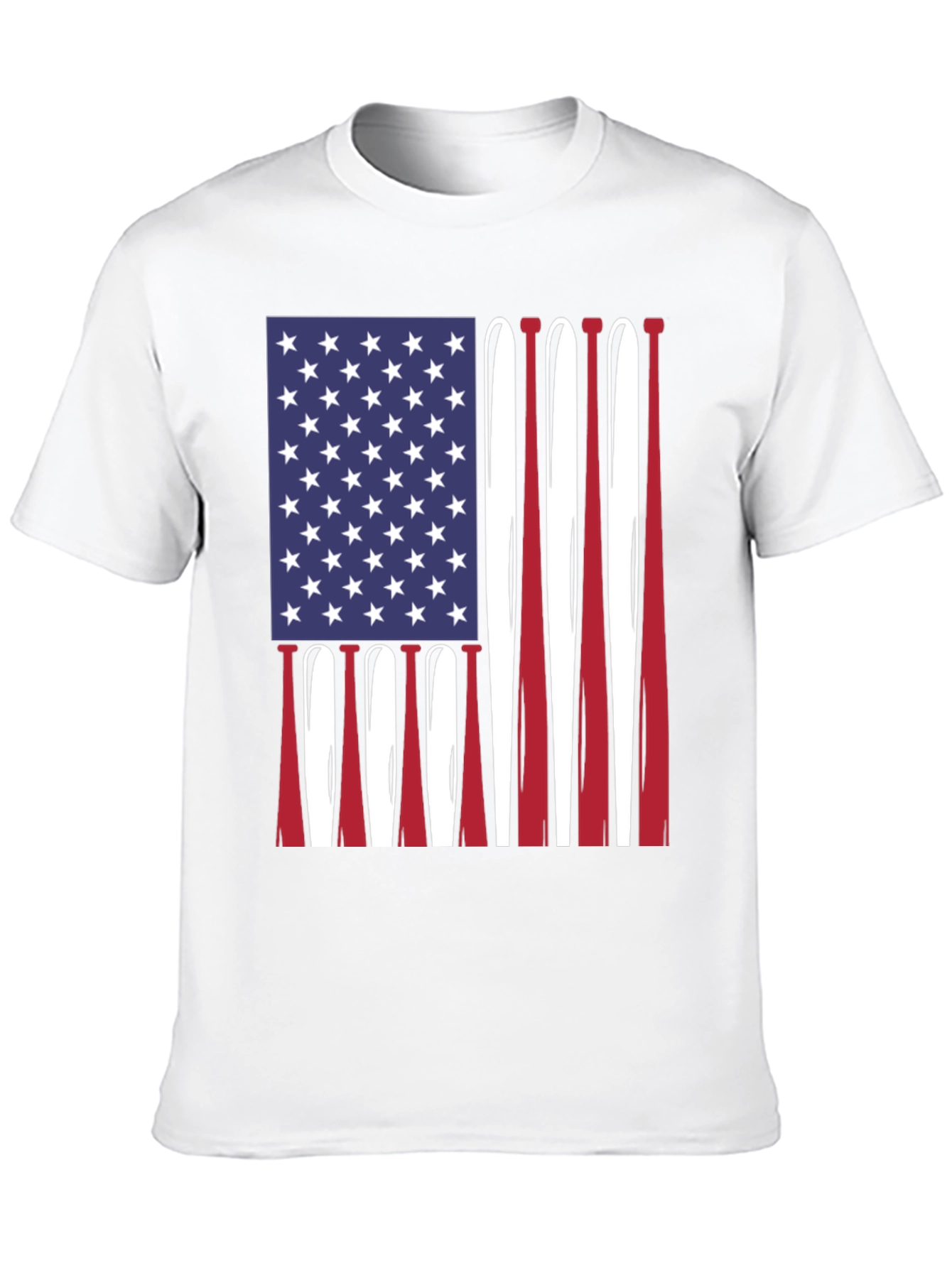 American Flag Baseball Bats Graphic T-Shirt