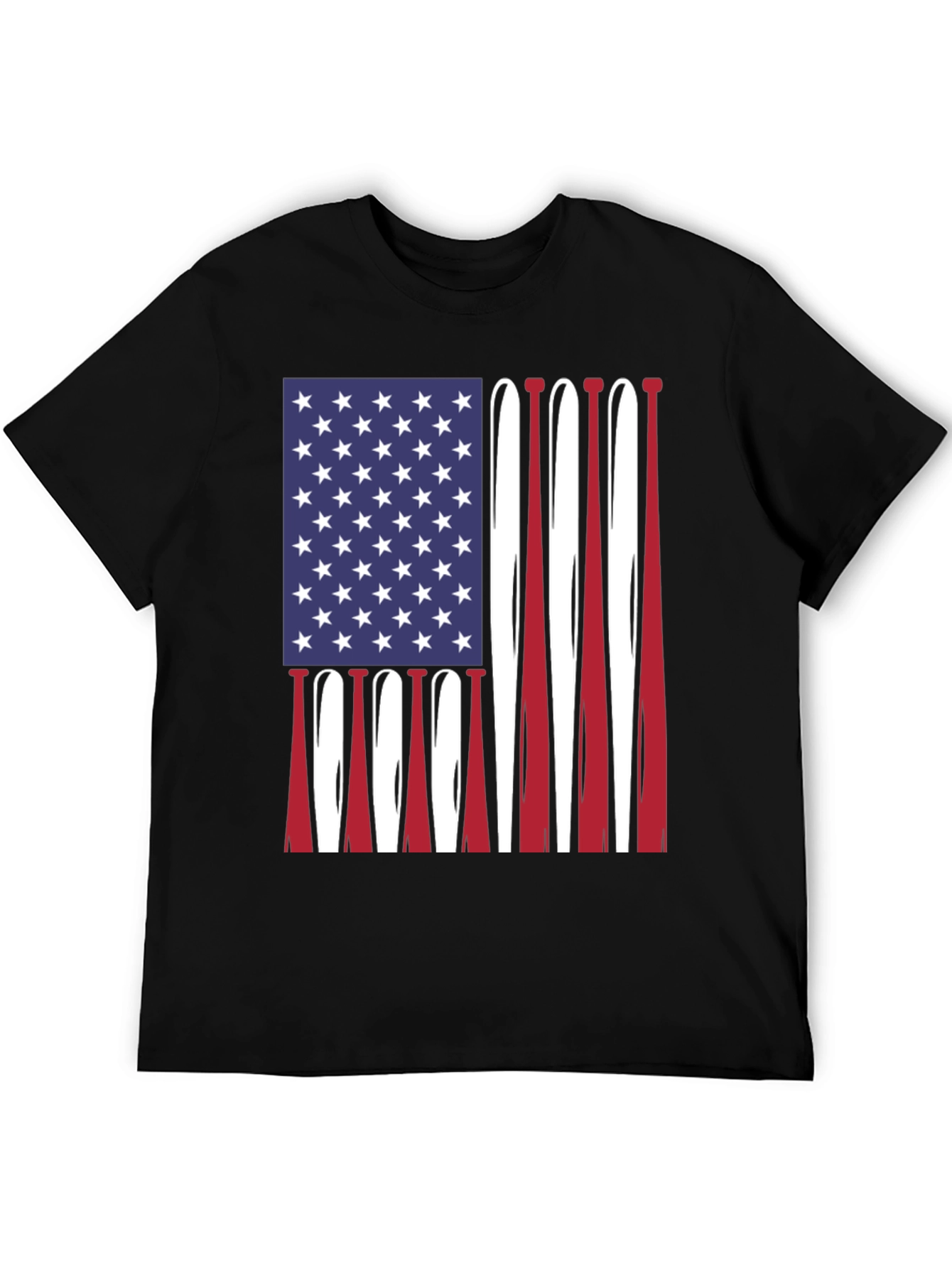 American Flag Baseball Bats Graphic T-Shirt