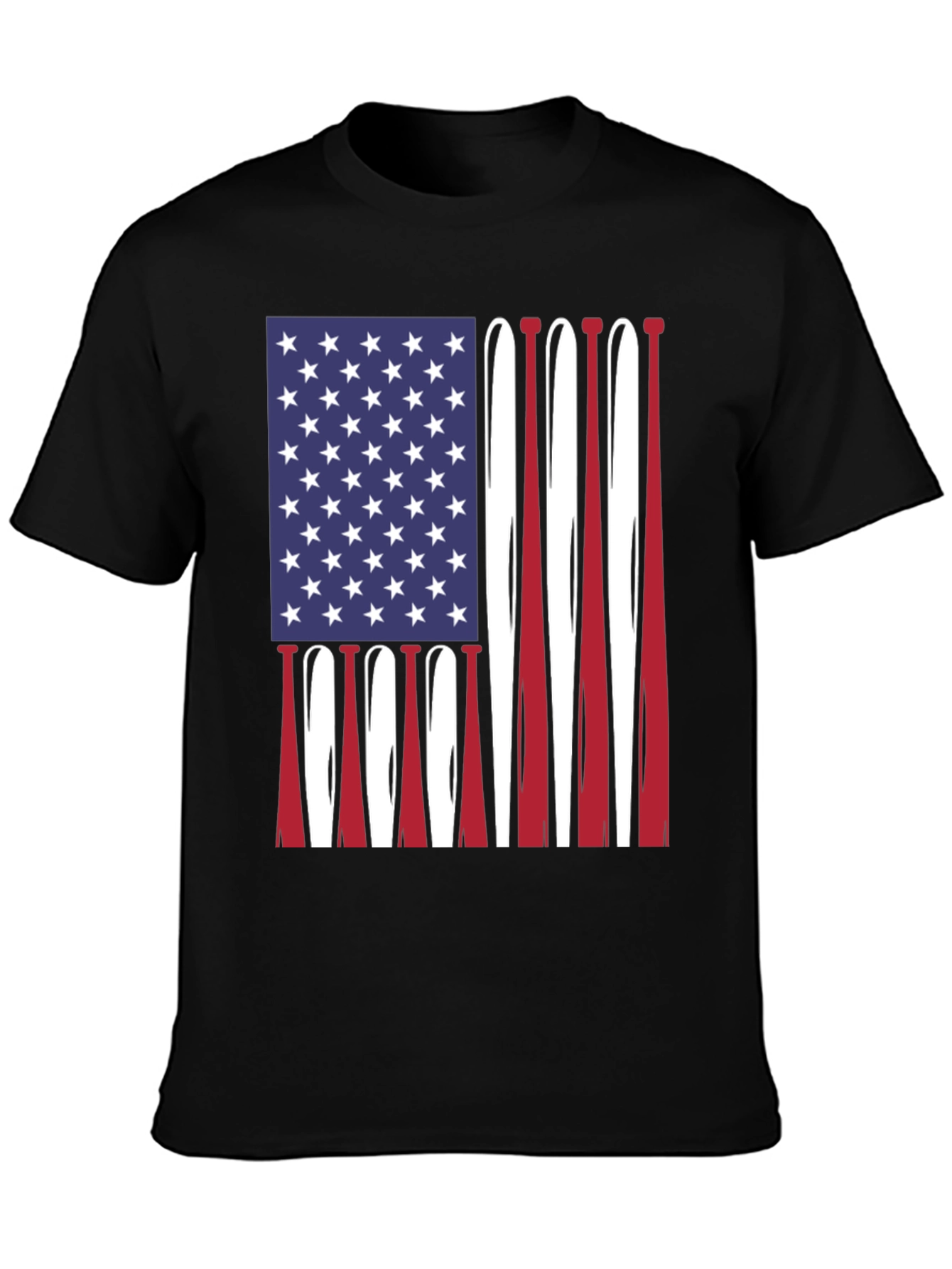 American Flag Baseball Bats Graphic T-Shirt