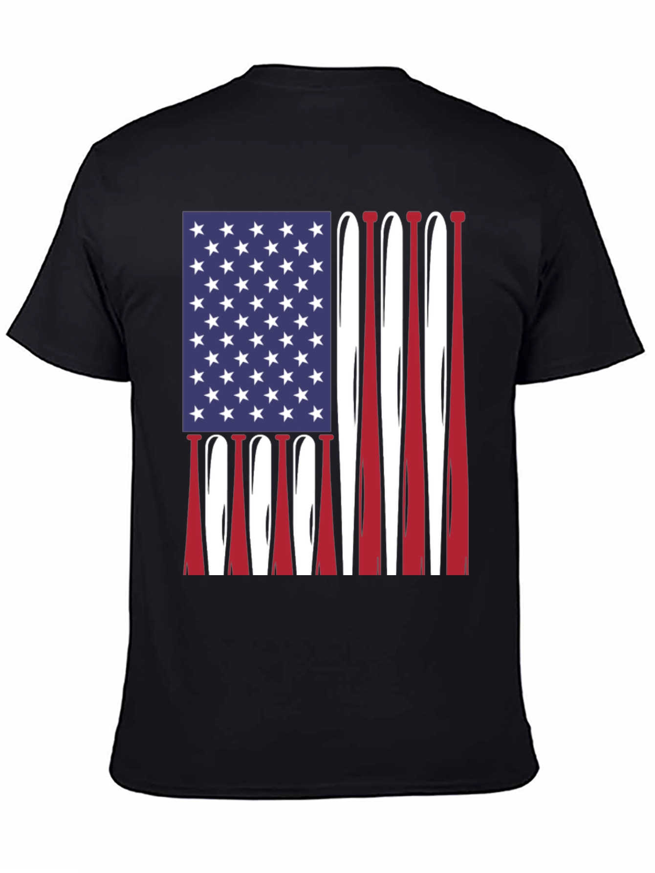 American Flag Baseball Bats Graphic T-Shirt