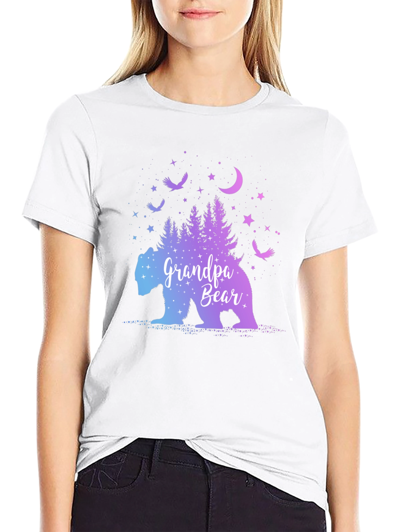 Grandpa Bear Galaxy Graphic T-Shirt