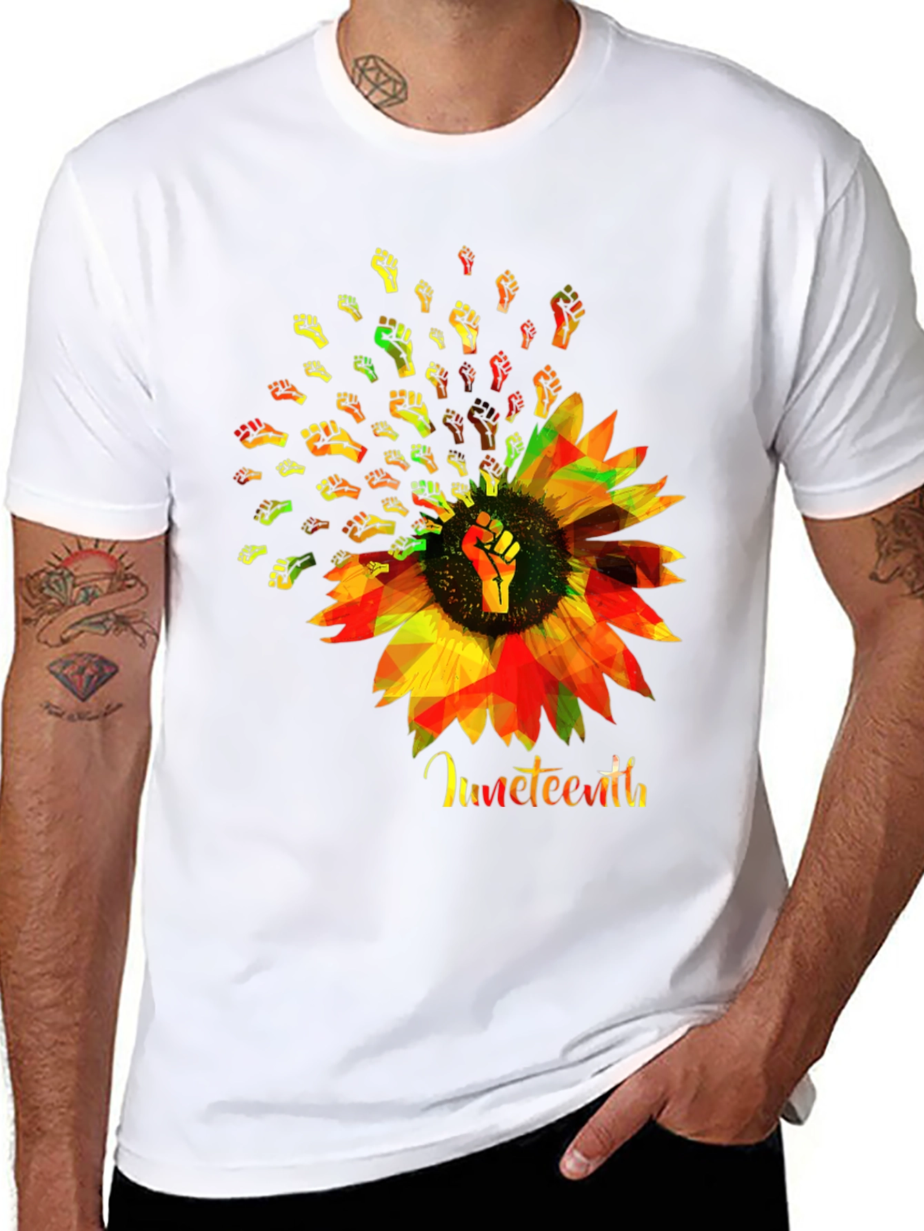 Juneteenth Sunflower Fist T-Shirt