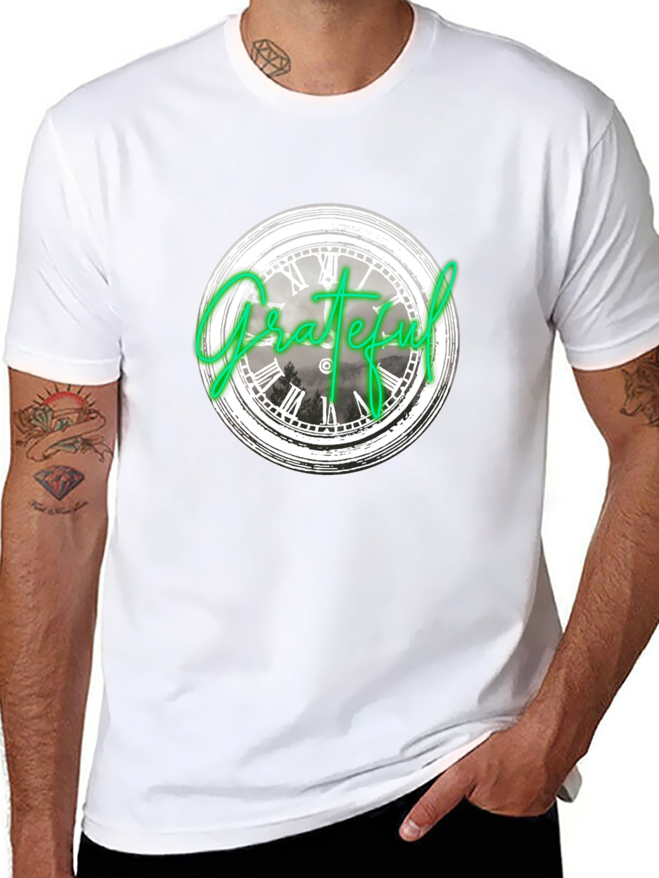 Grateful Clock Graphic Tee - Black