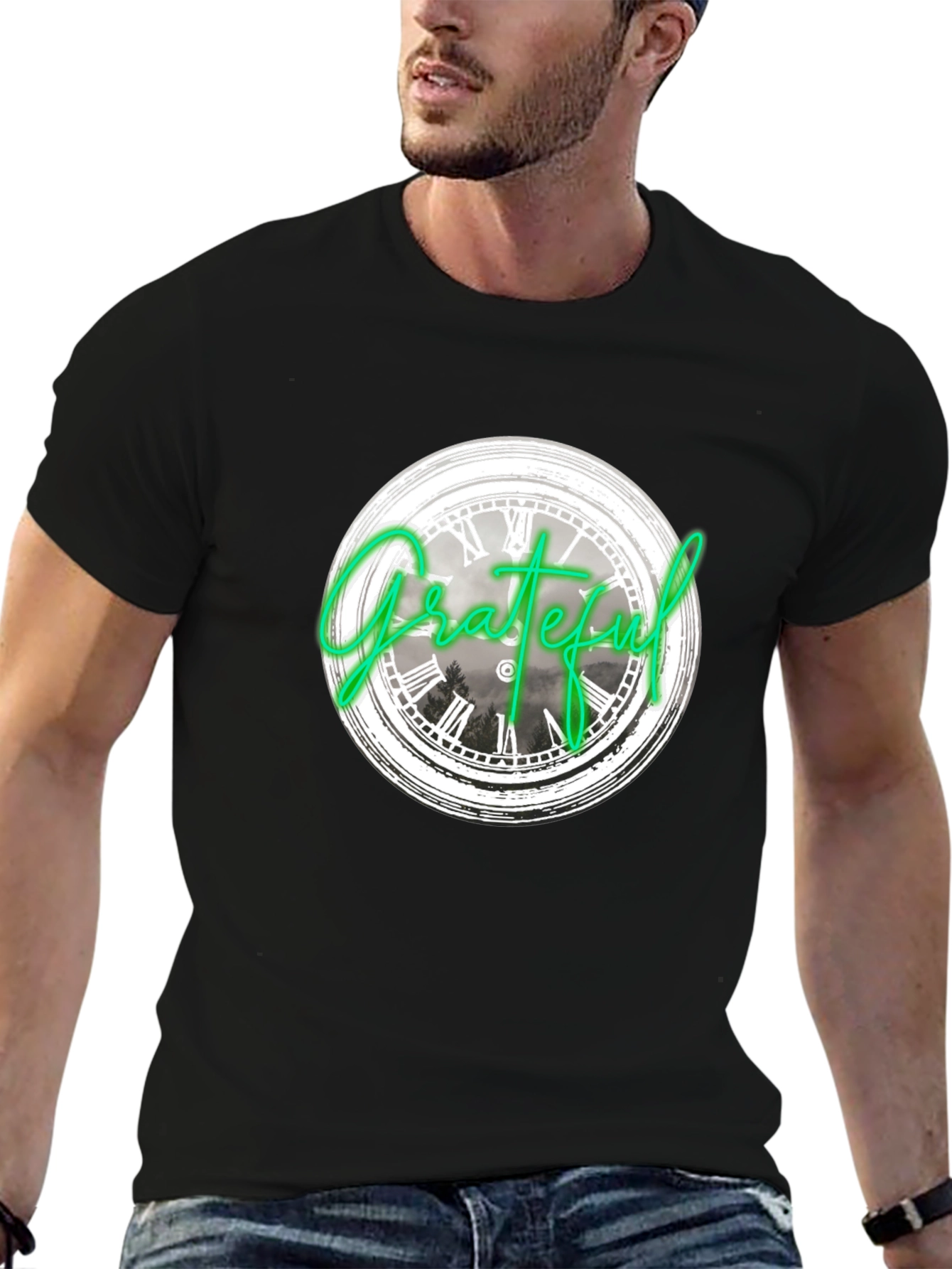 Grateful Clock Graphic Tee - Black