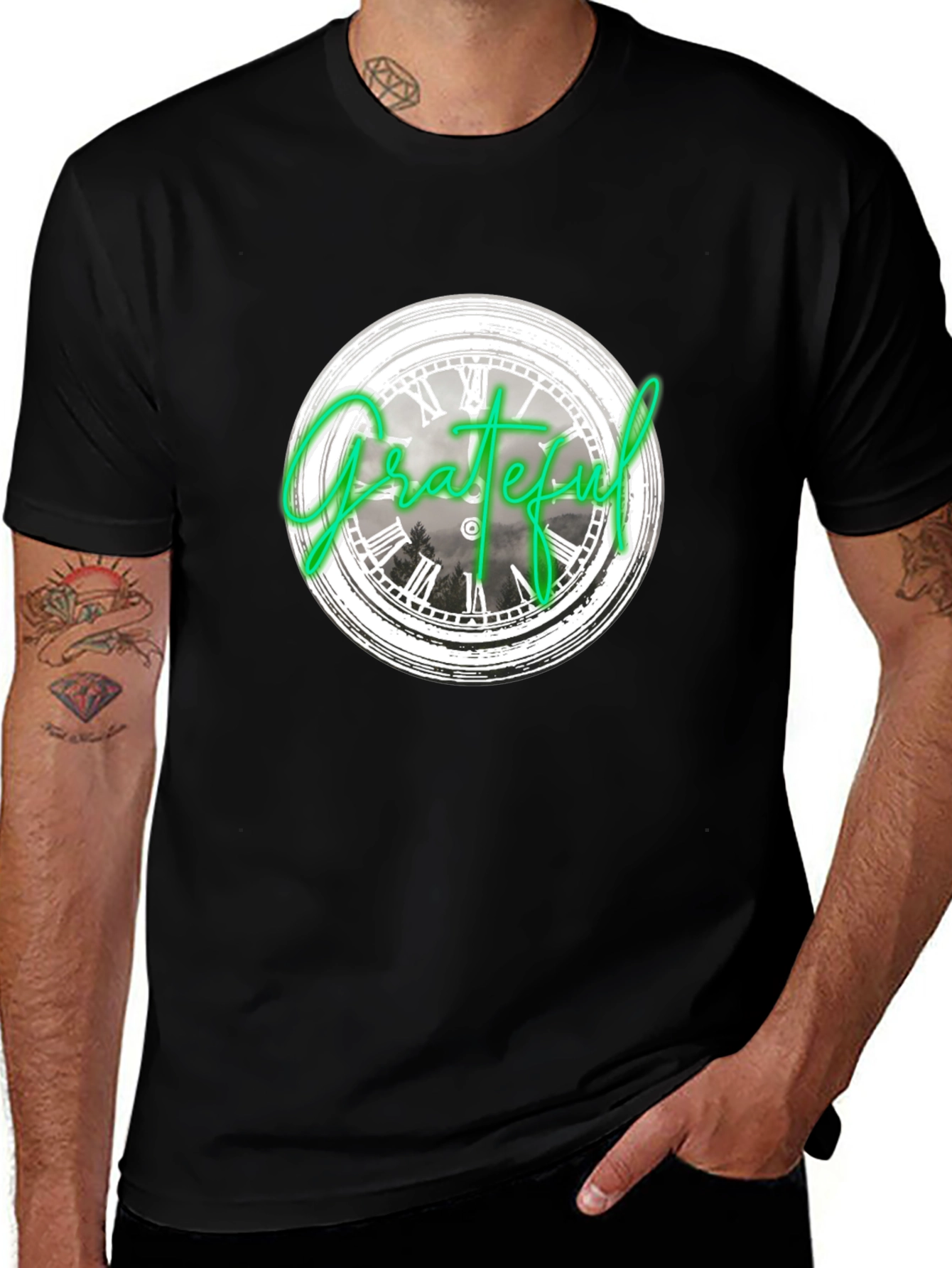 Grateful Clock Graphic Tee - Black