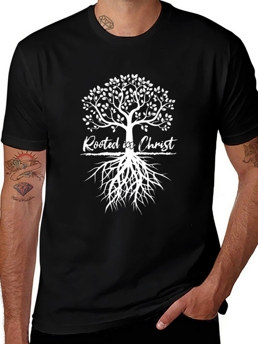 Rooted in Christ Tree Graphic T-Shirt