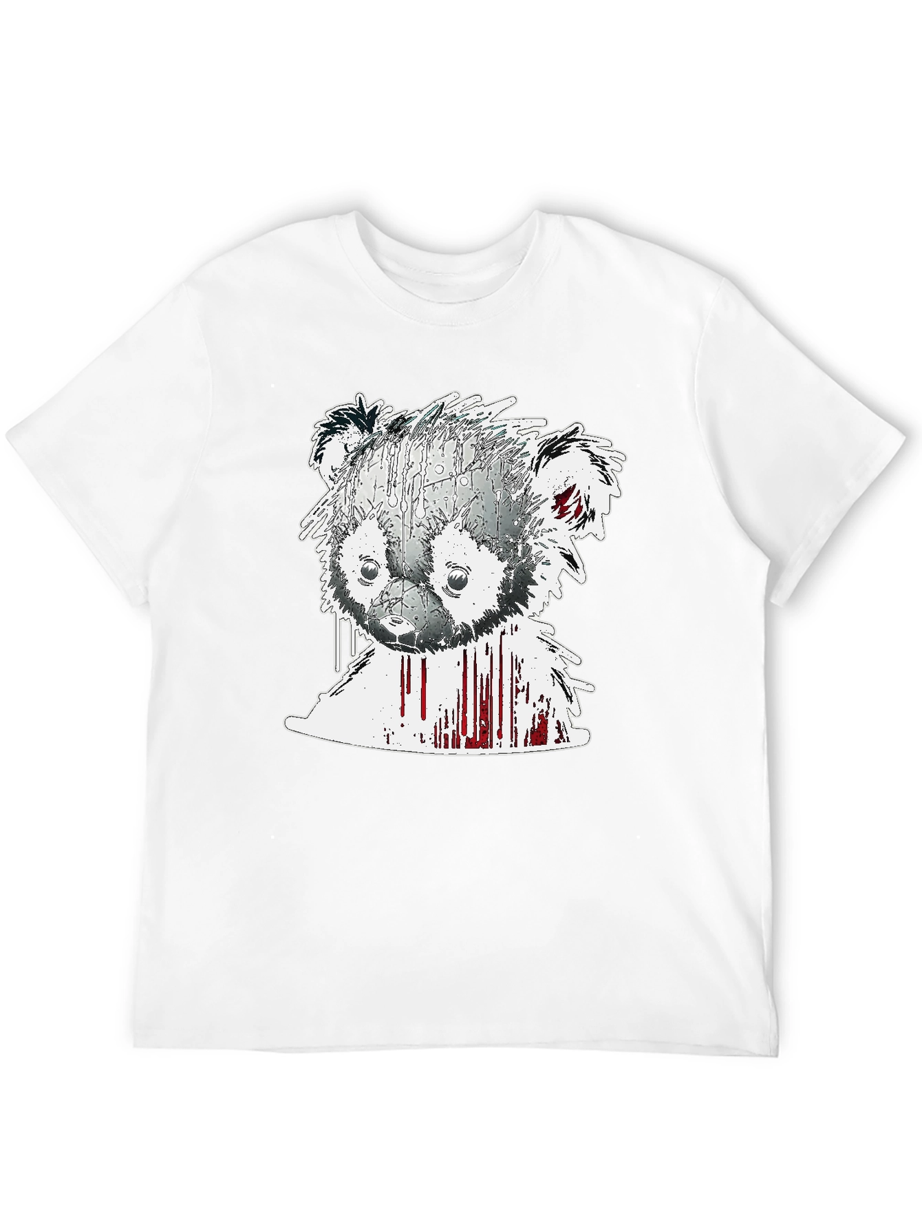 Abstract Bear Graphic Tee - Mens Black T-Shirt