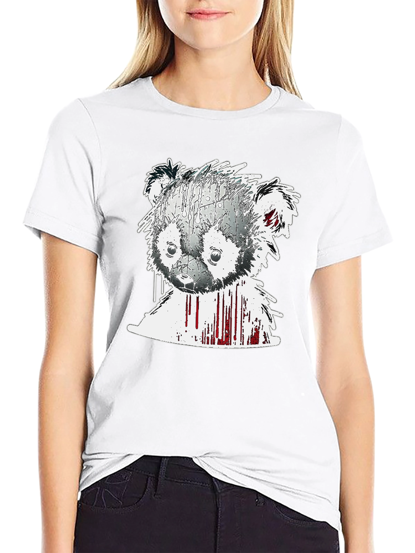 Abstract Bear Graphic Tee - Mens Black T-Shirt