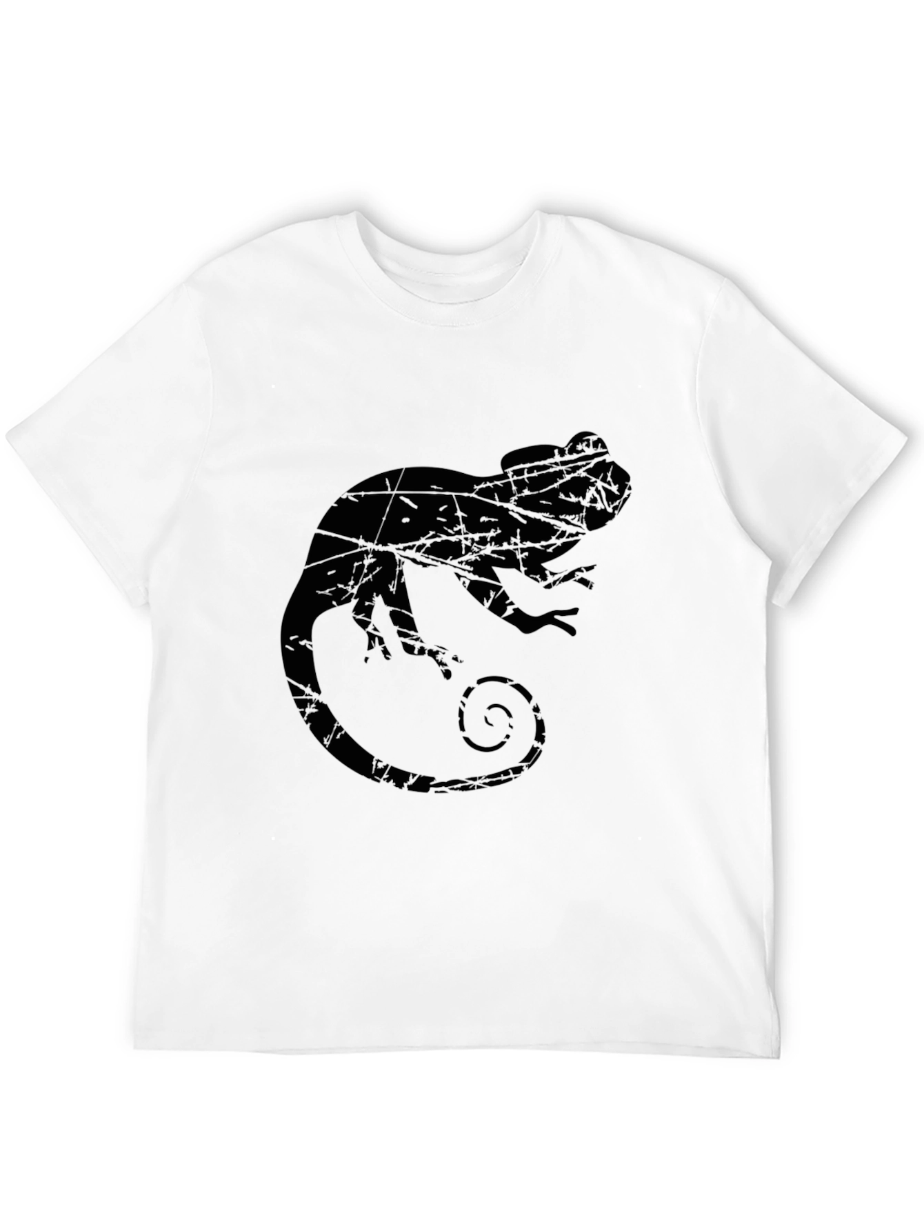 Mens Black Chameleon Graphic T-Shirt