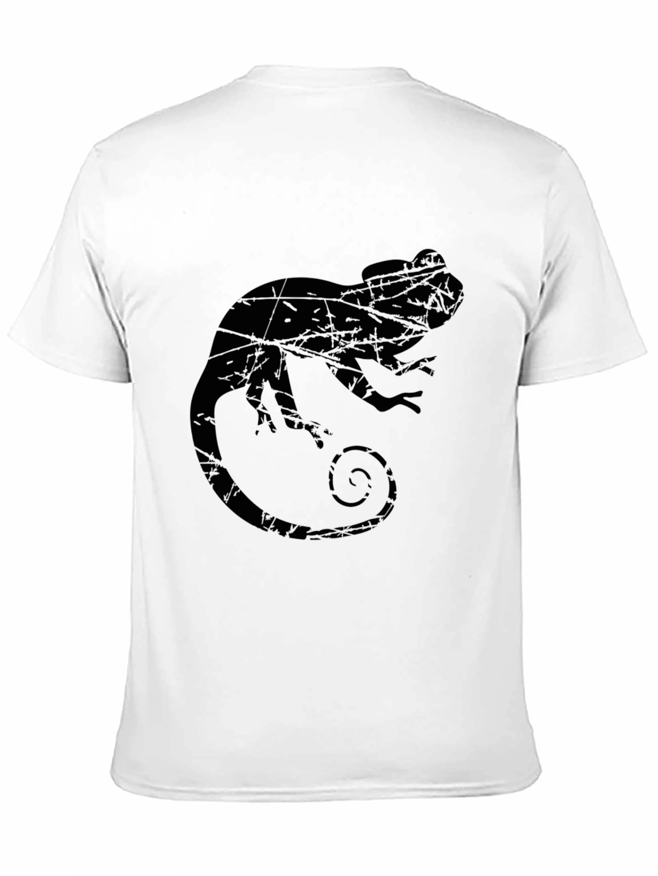 Mens Black Chameleon Graphic T-Shirt