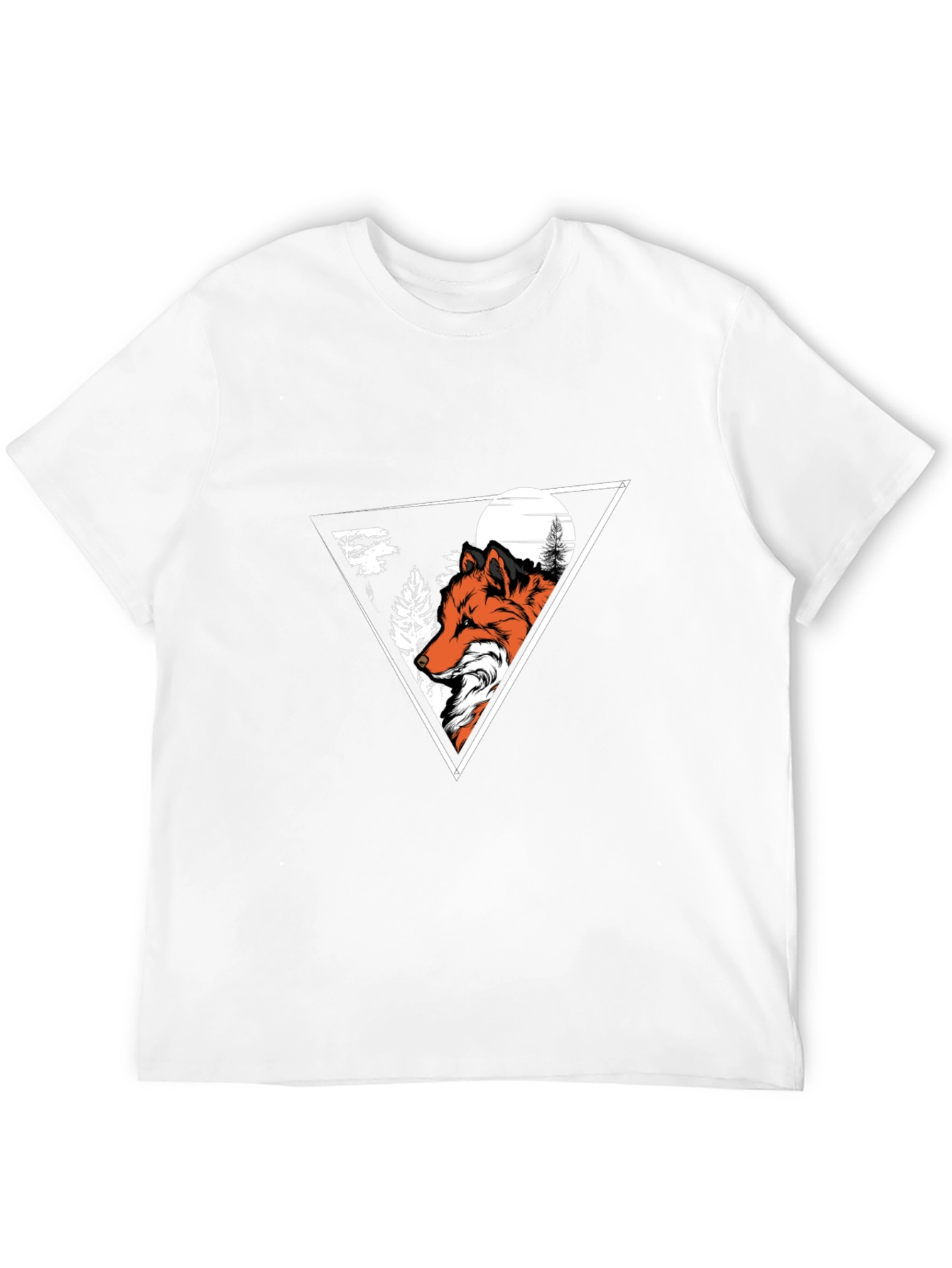 Fox Graphic Print Crew Neck T-Shirt - Black