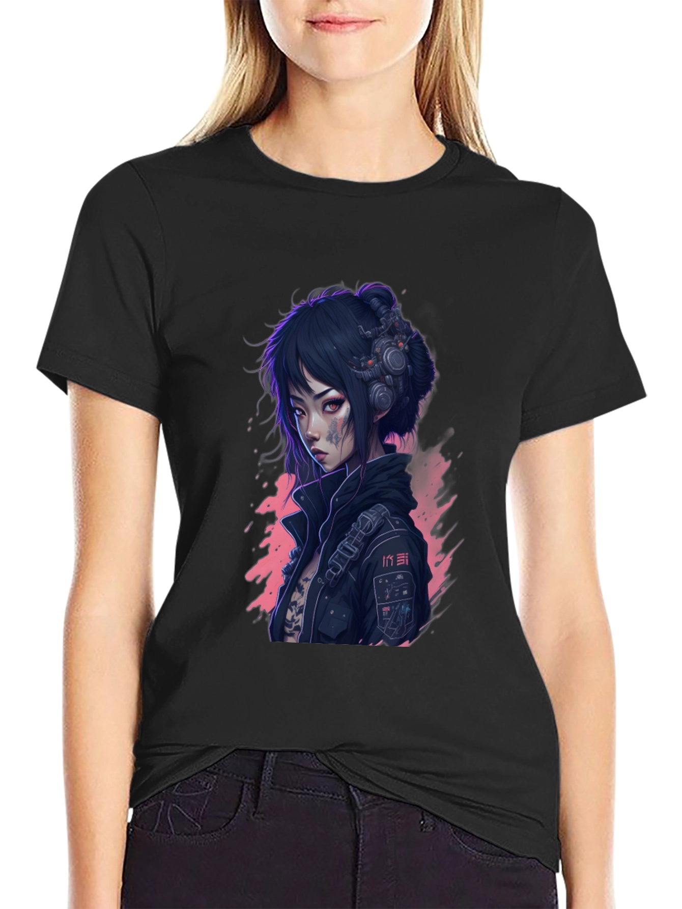 Cyberpunk Anime Girl T-Shirt - Unique Graphic Tee