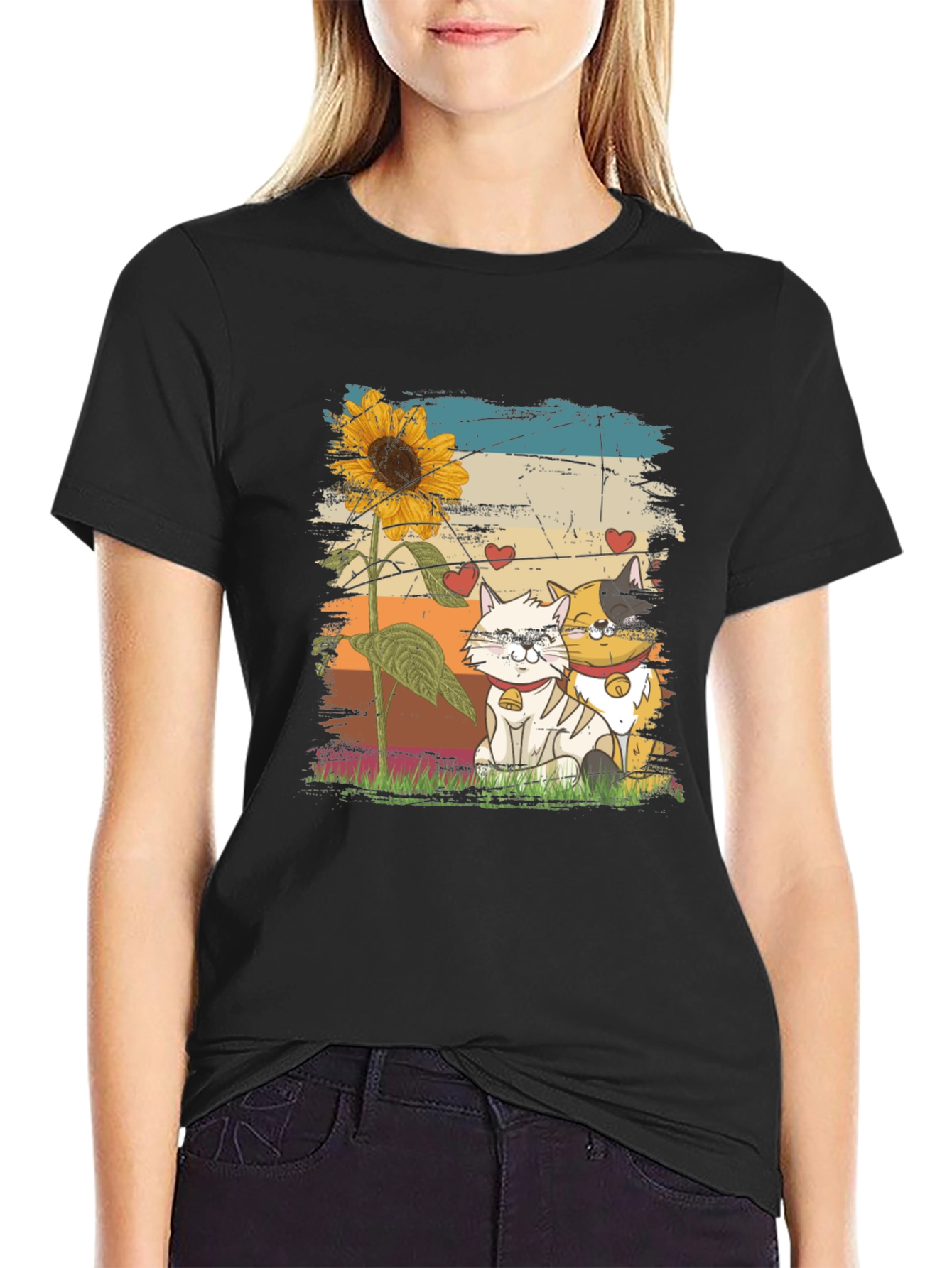 Cats and Sunflower T-Shirt