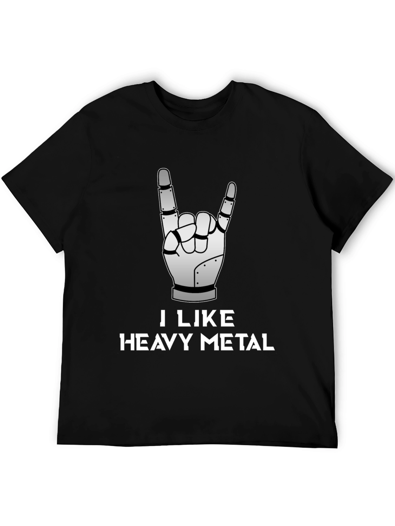 I Like Heavy Metal Robot Hand Graphic Tee