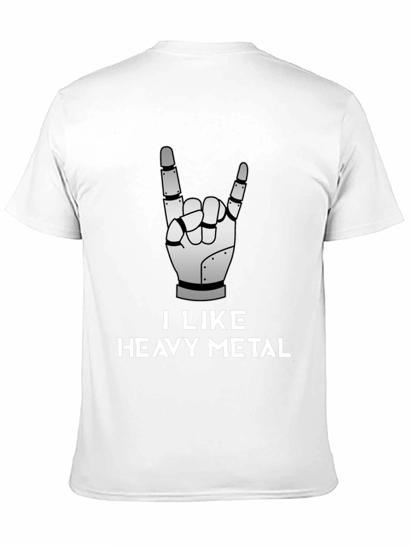 I Like Heavy Metal Robot Hand Graphic Tee