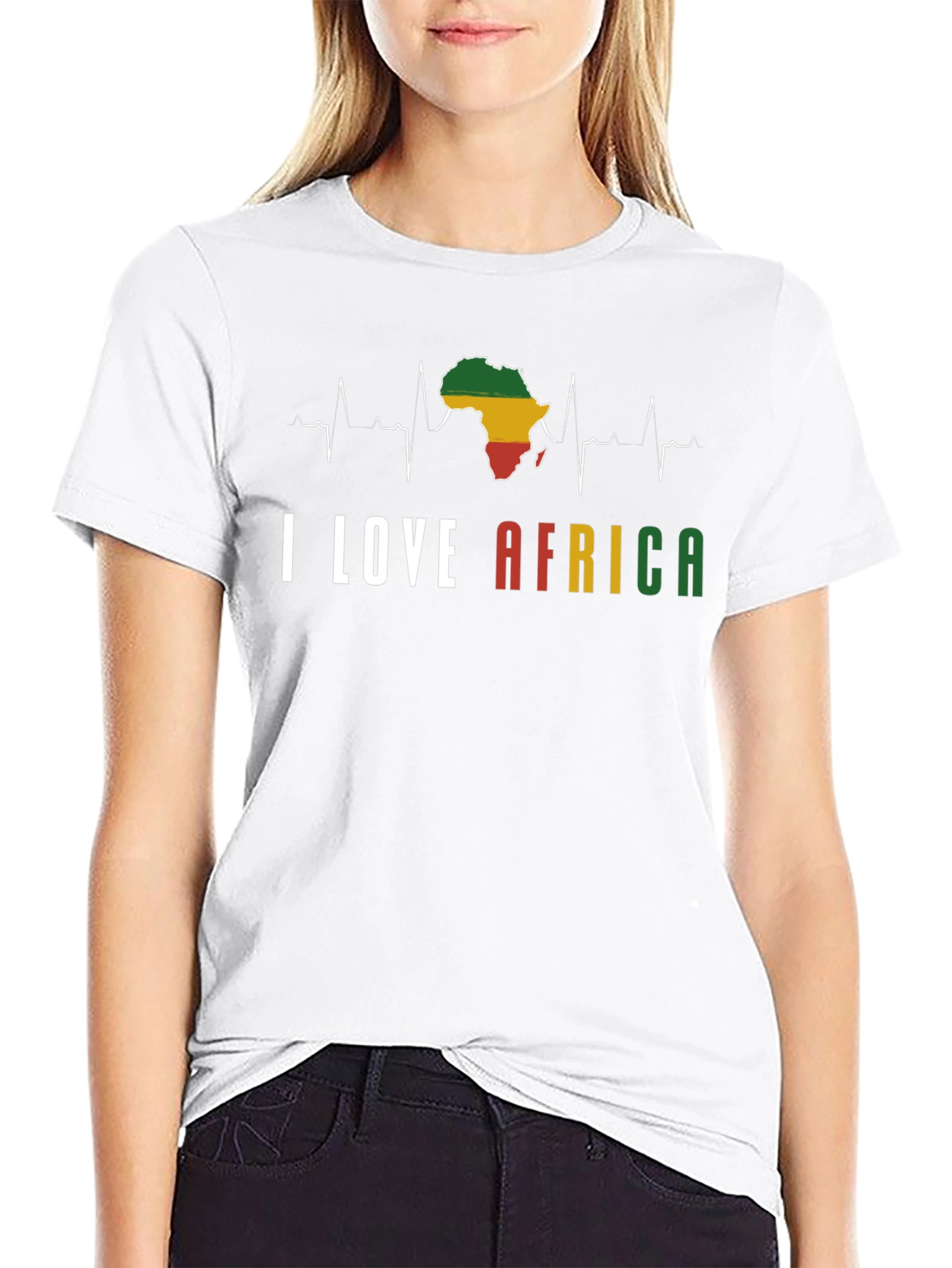 I Love Africa T-Shirt - Black Pride Tee