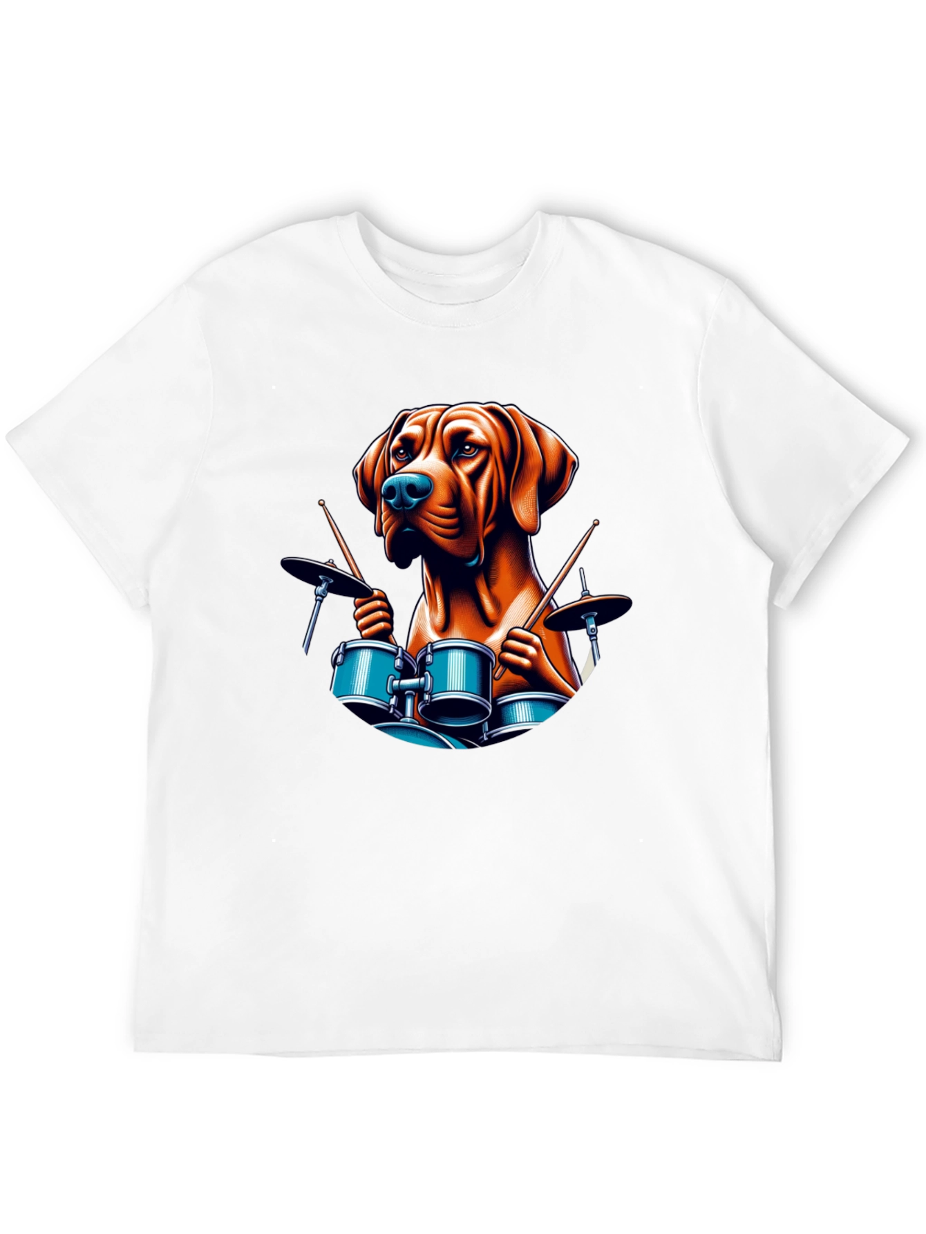 Dog Drummer Graphic Tee - Black T-Shirt