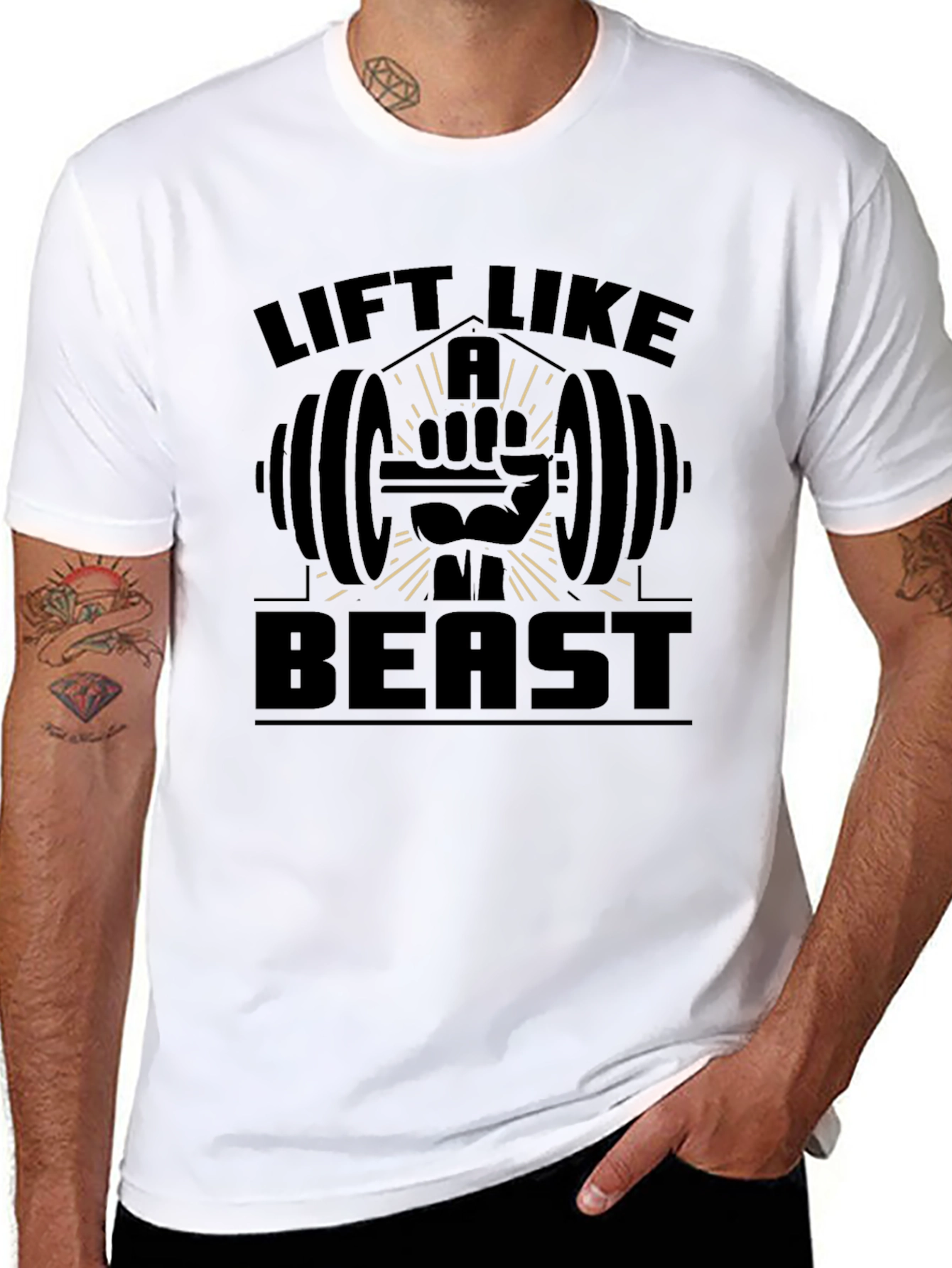 Lift Like A Beast Black T-Shirt Gym Workout