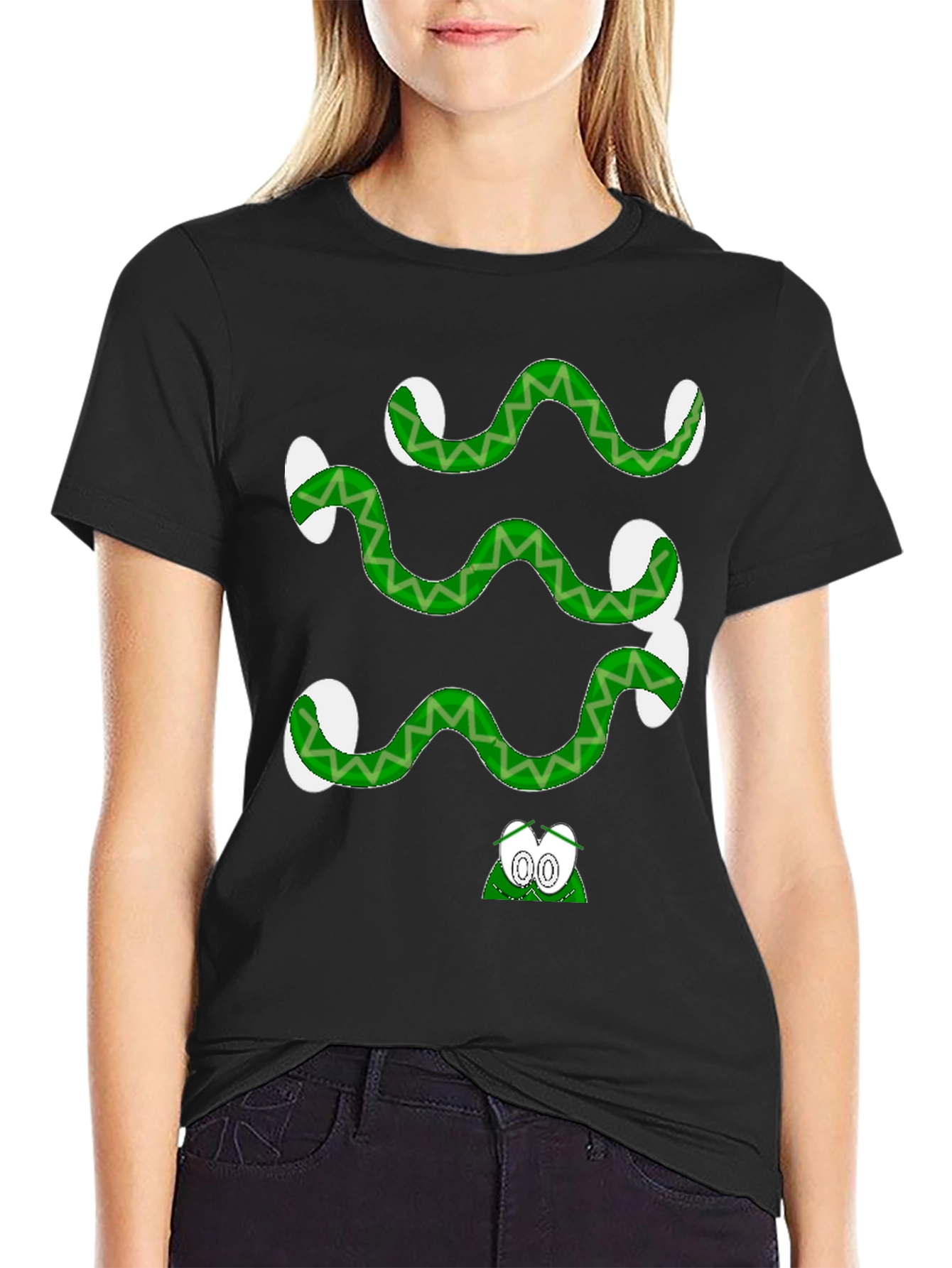 Cartoon Snake Graphic Tee - Quirky Style